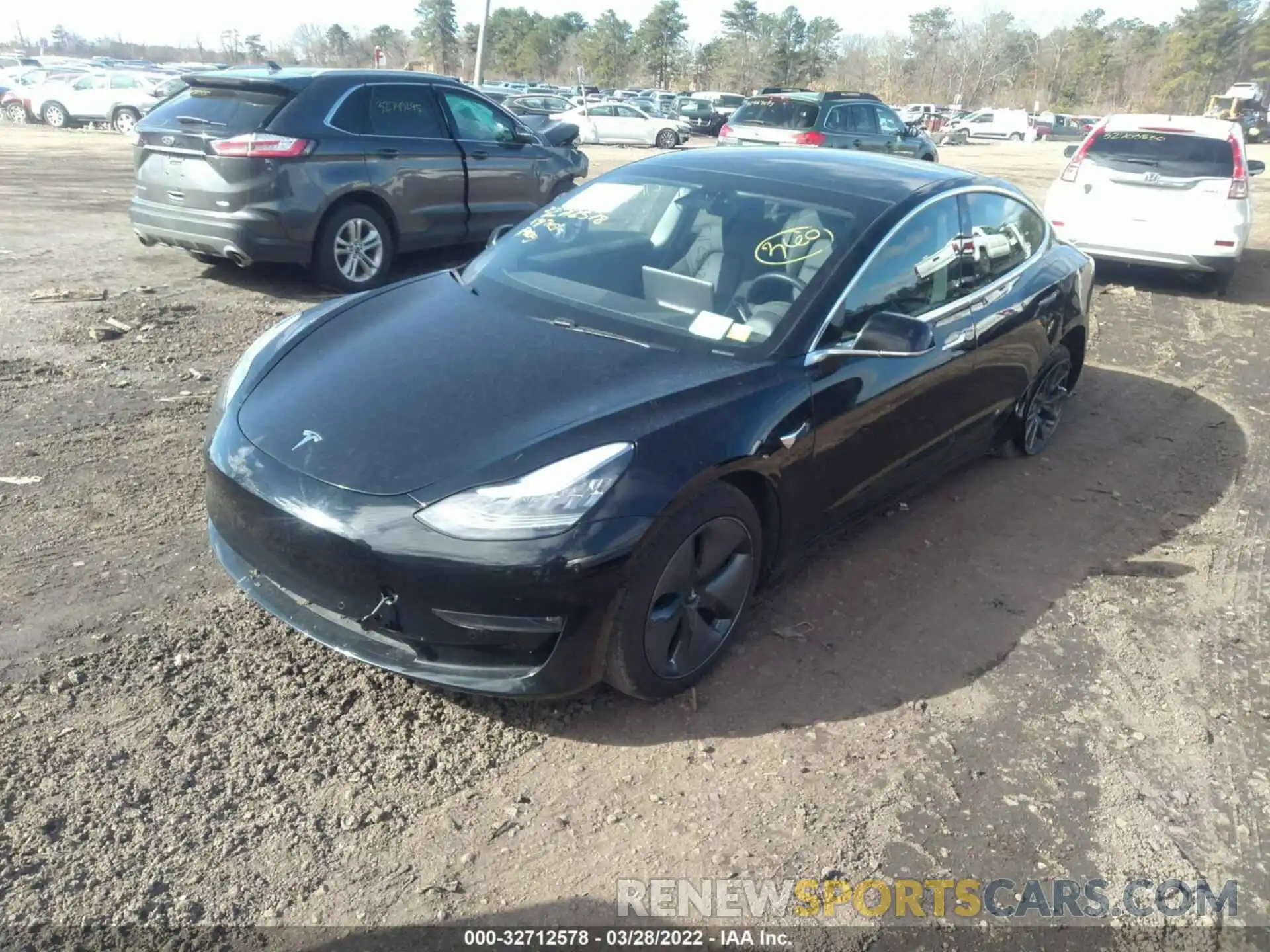 2 Photograph of a damaged car 5YJ3E1EB6KF384336 TESLA MODEL 3 2019