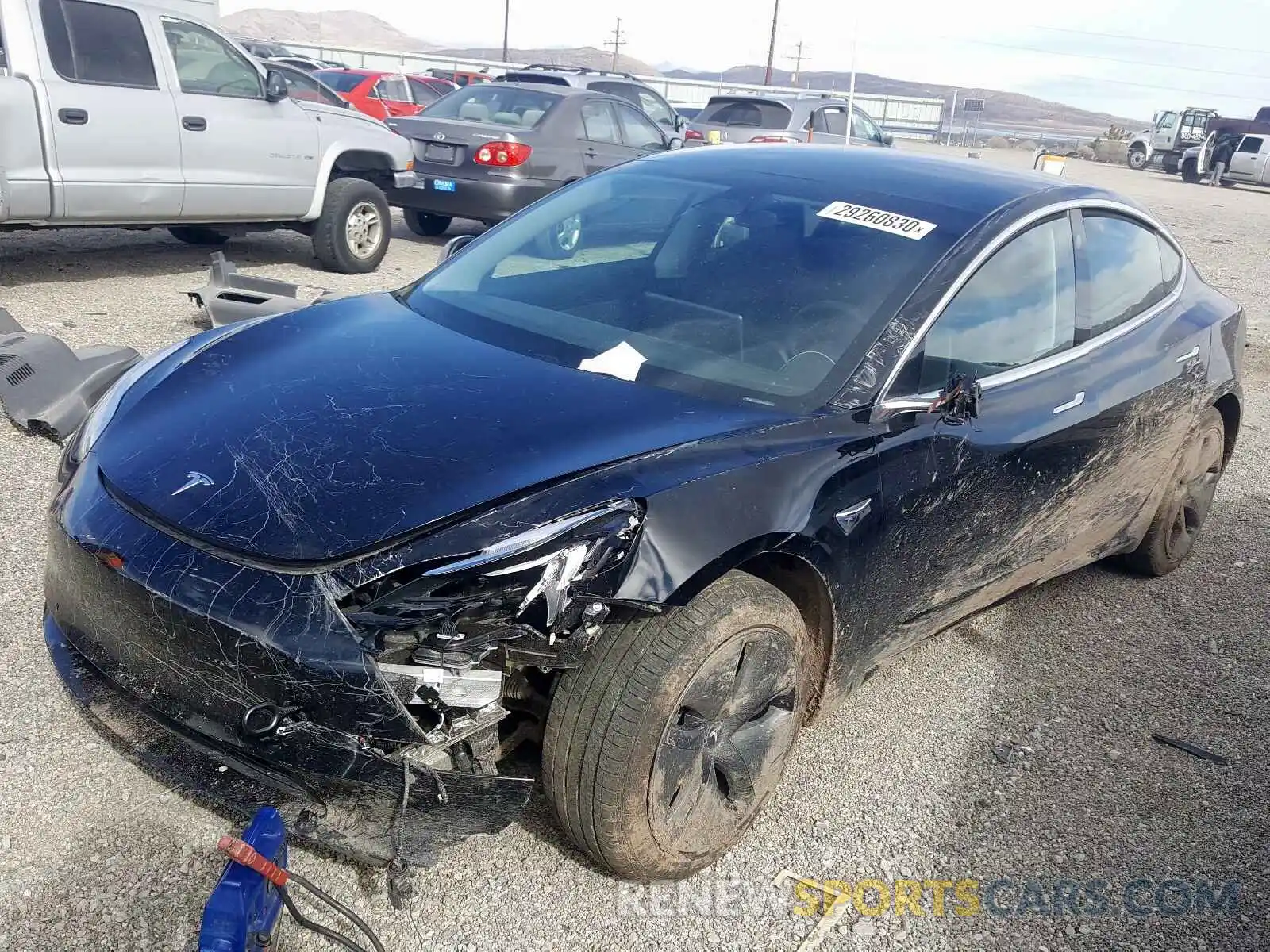 2 Photograph of a damaged car 5YJ3E1EB6KF384496 TESLA MODEL 3 2019