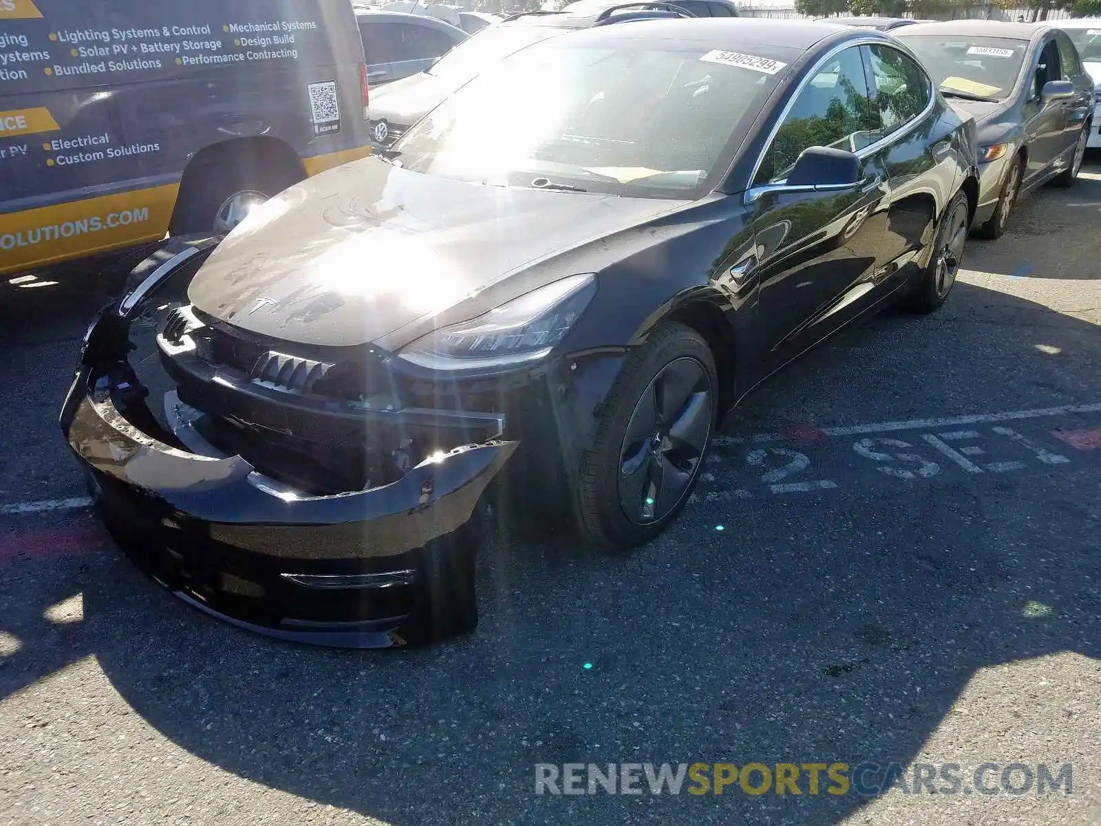 2 Photograph of a damaged car 5YJ3E1EB6KF385180 TESLA MODEL 3 2019