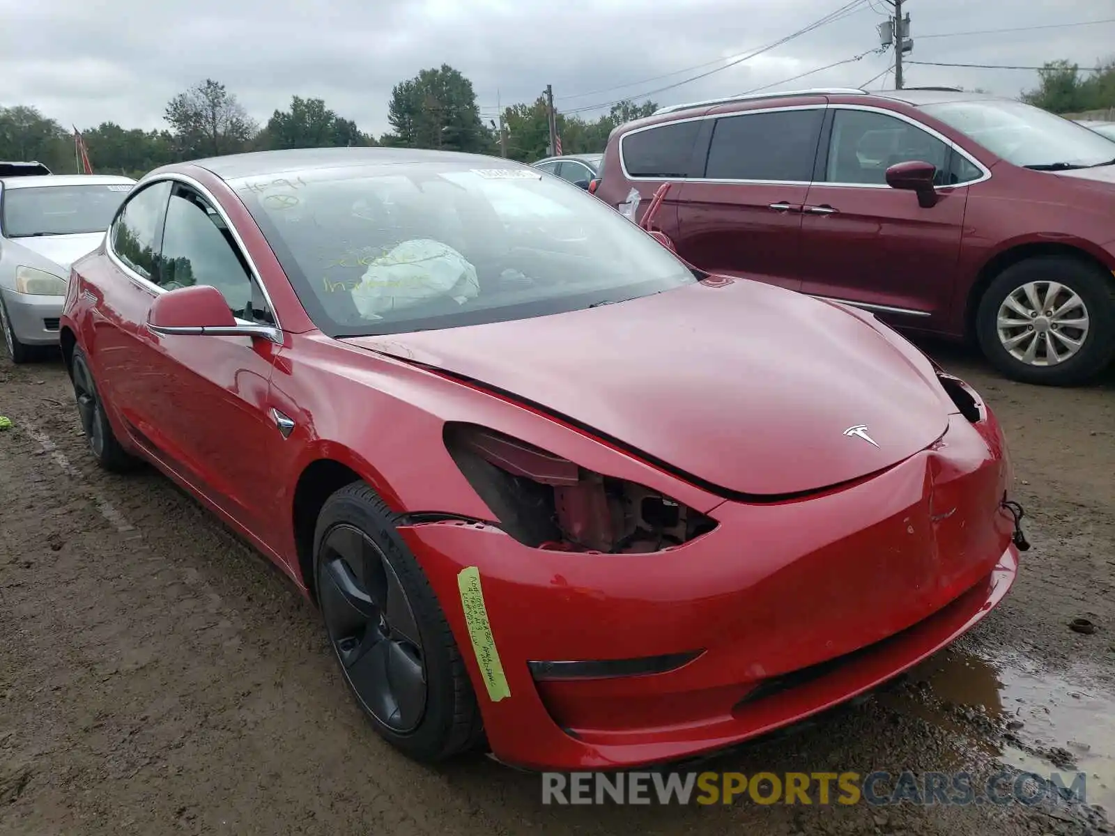 1 Photograph of a damaged car 5YJ3E1EB6KF387155 TESLA MODEL 3 2019