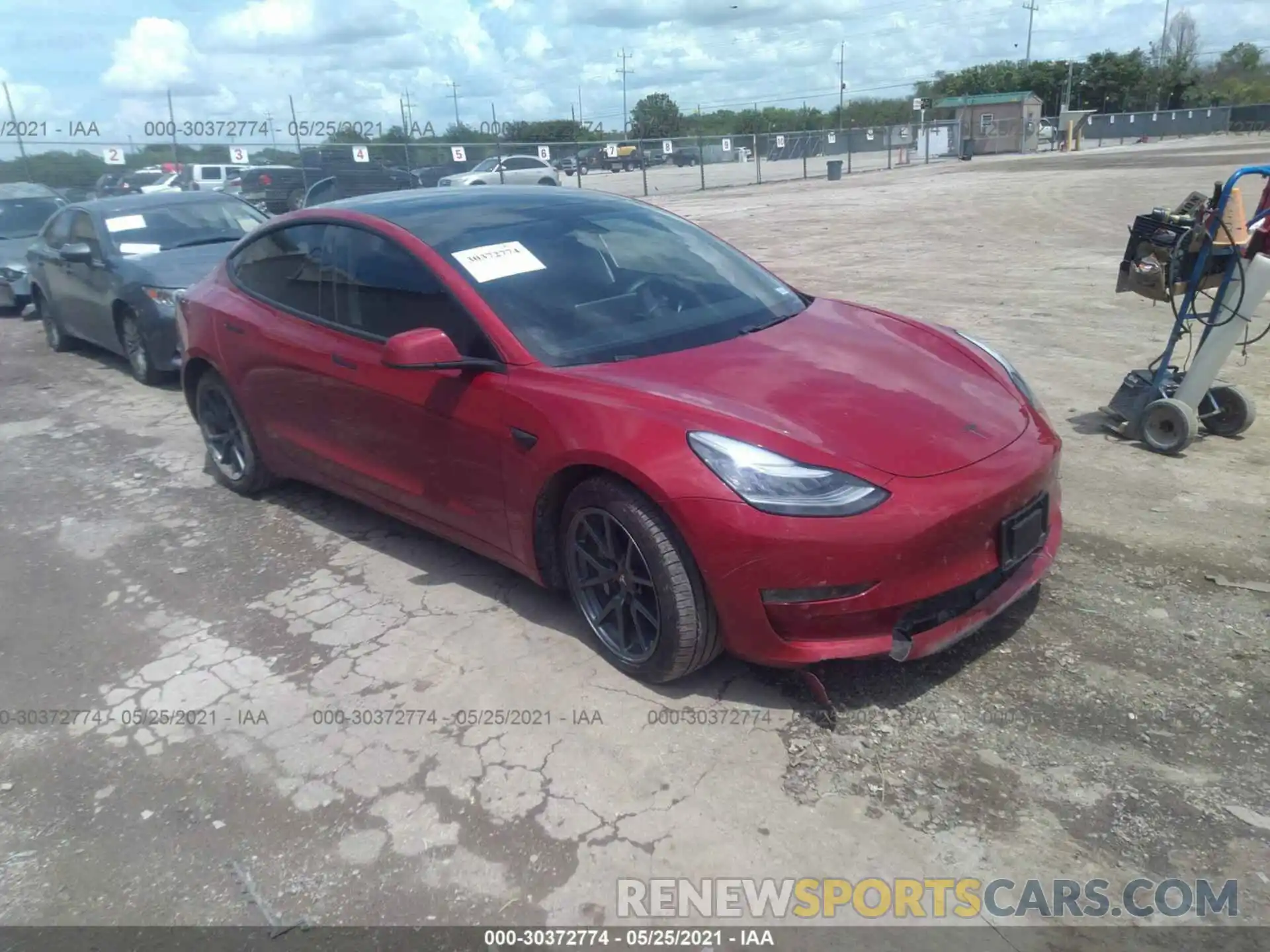 1 Photograph of a damaged car 5YJ3E1EB6KF387284 TESLA MODEL 3 2019