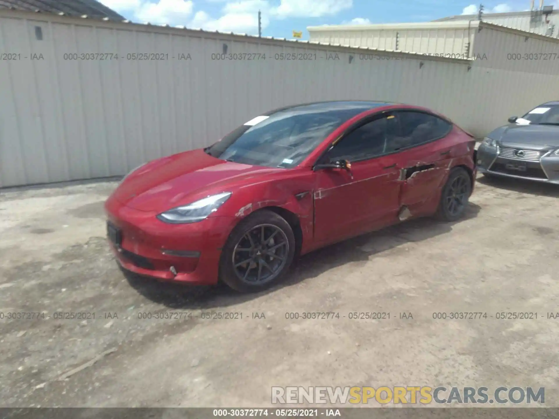 2 Photograph of a damaged car 5YJ3E1EB6KF387284 TESLA MODEL 3 2019