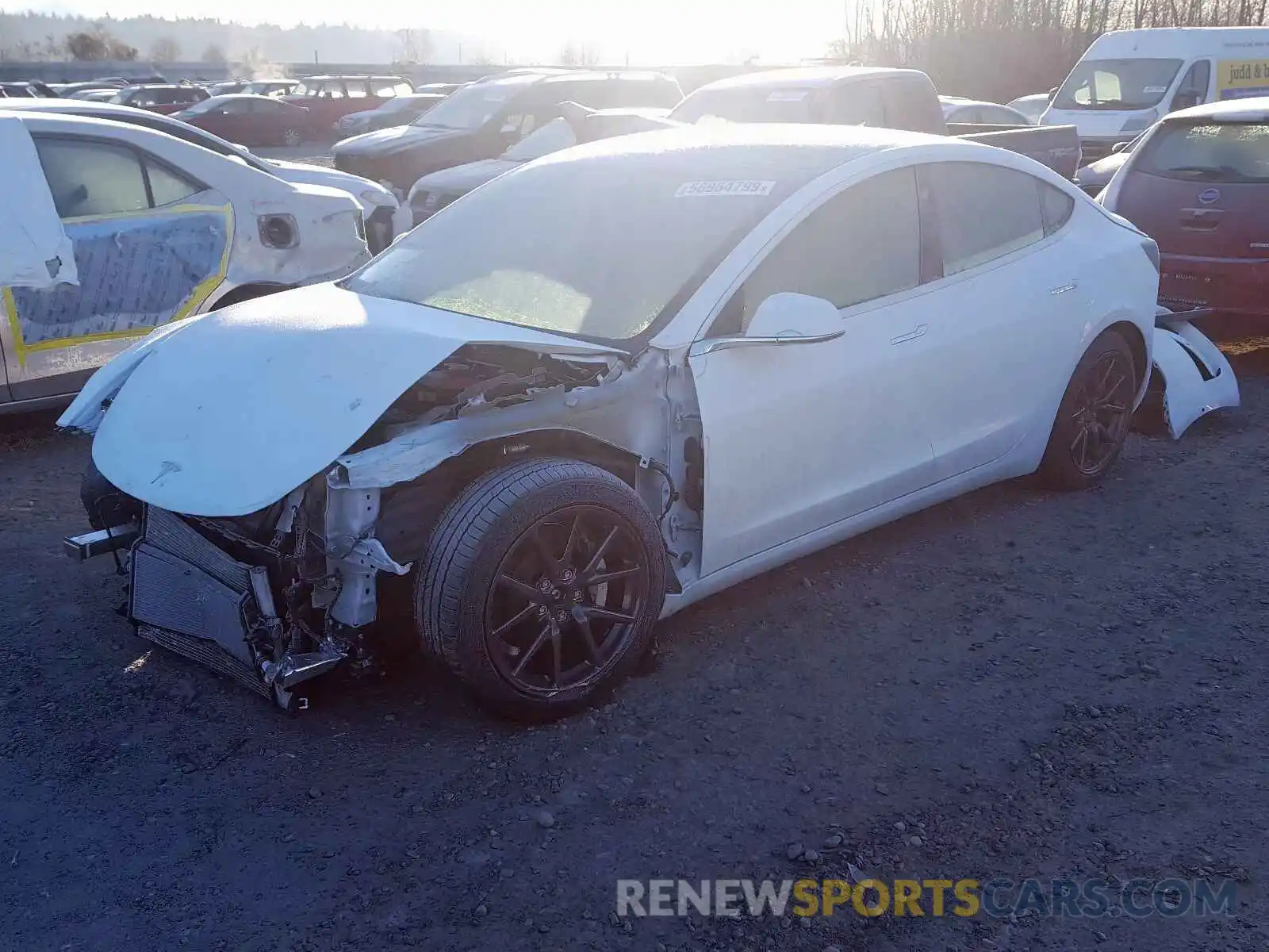 2 Photograph of a damaged car 5YJ3E1EB6KF388497 TESLA MODEL 3 2019