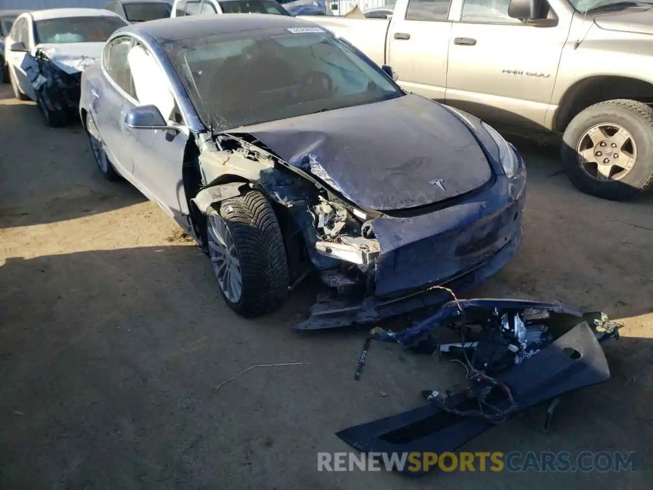 1 Photograph of a damaged car 5YJ3E1EB6KF393103 TESLA MODEL 3 2019