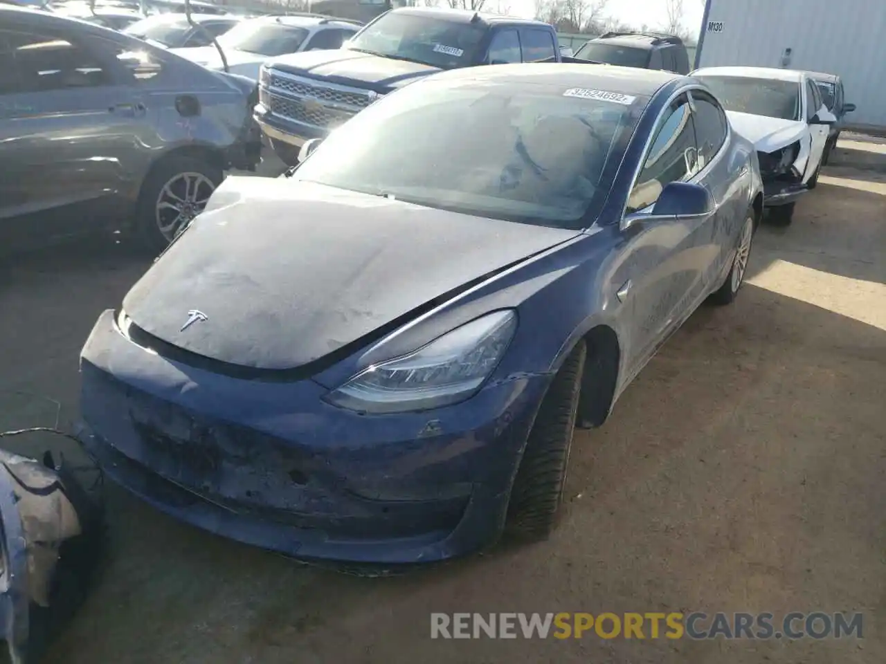 2 Photograph of a damaged car 5YJ3E1EB6KF393103 TESLA MODEL 3 2019