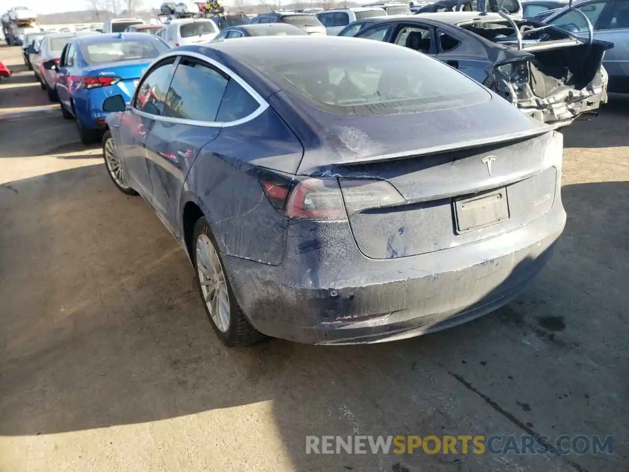 3 Photograph of a damaged car 5YJ3E1EB6KF393103 TESLA MODEL 3 2019