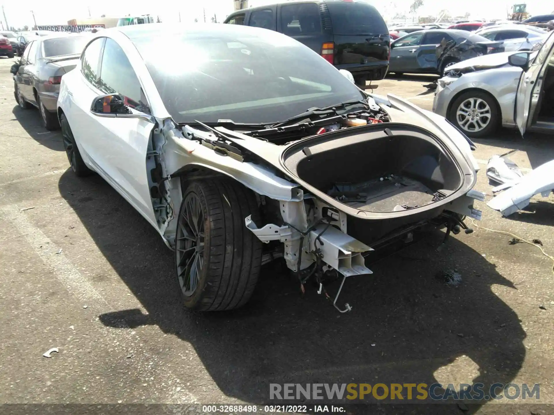 1 Photograph of a damaged car 5YJ3E1EB6KF393215 TESLA MODEL 3 2019