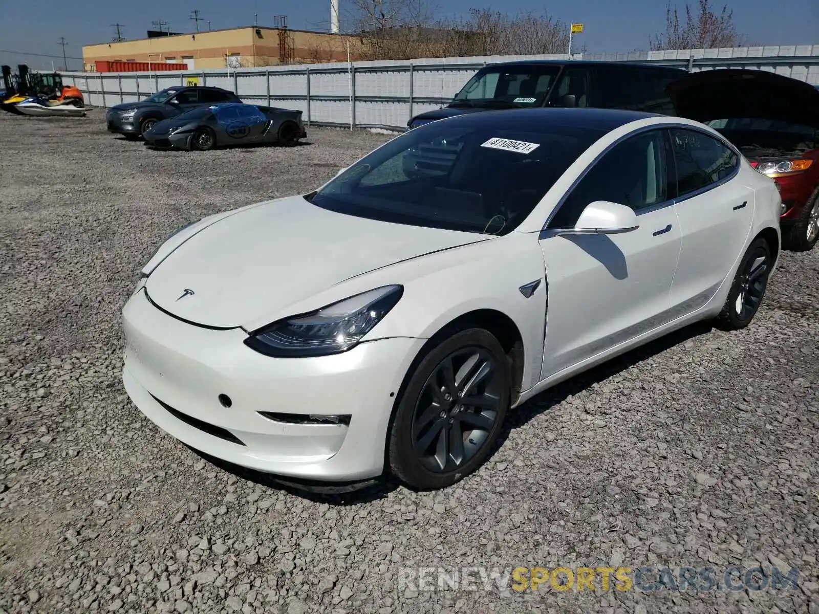 2 Photograph of a damaged car 5YJ3E1EB6KF393926 TESLA MODEL 3 2019