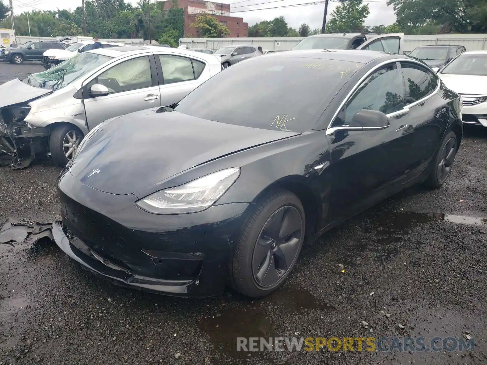 2 Photograph of a damaged car 5YJ3E1EB6KF406710 TESLA MODEL 3 2019