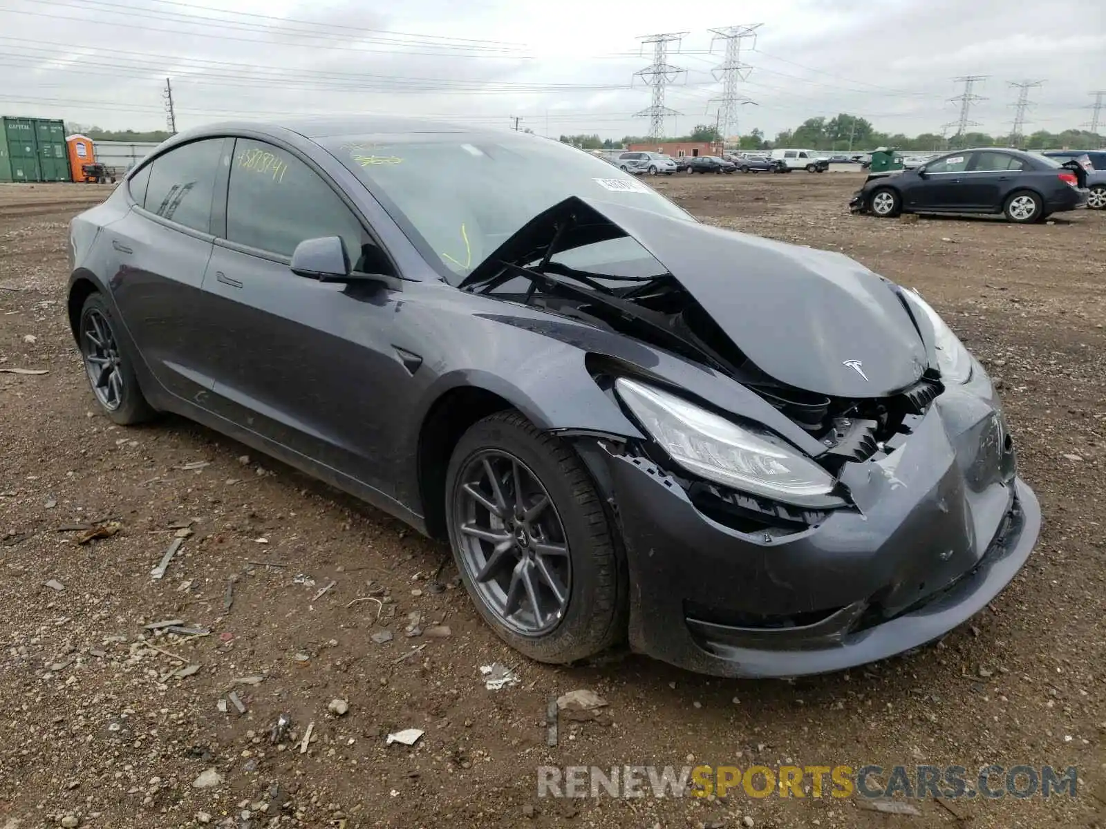 1 Photograph of a damaged car 5YJ3E1EB6KF421336 TESLA MODEL 3 2019