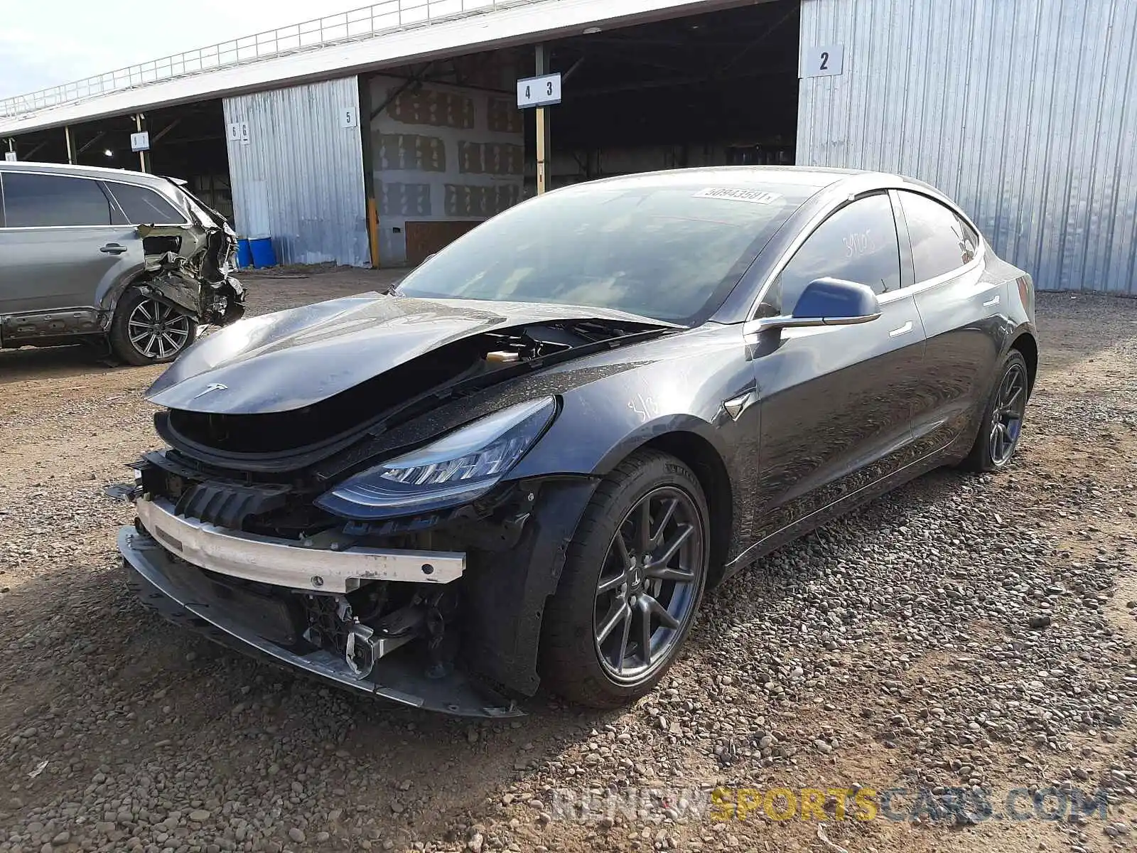 2 Photograph of a damaged car 5YJ3E1EB6KF432482 TESLA MODEL 3 2019