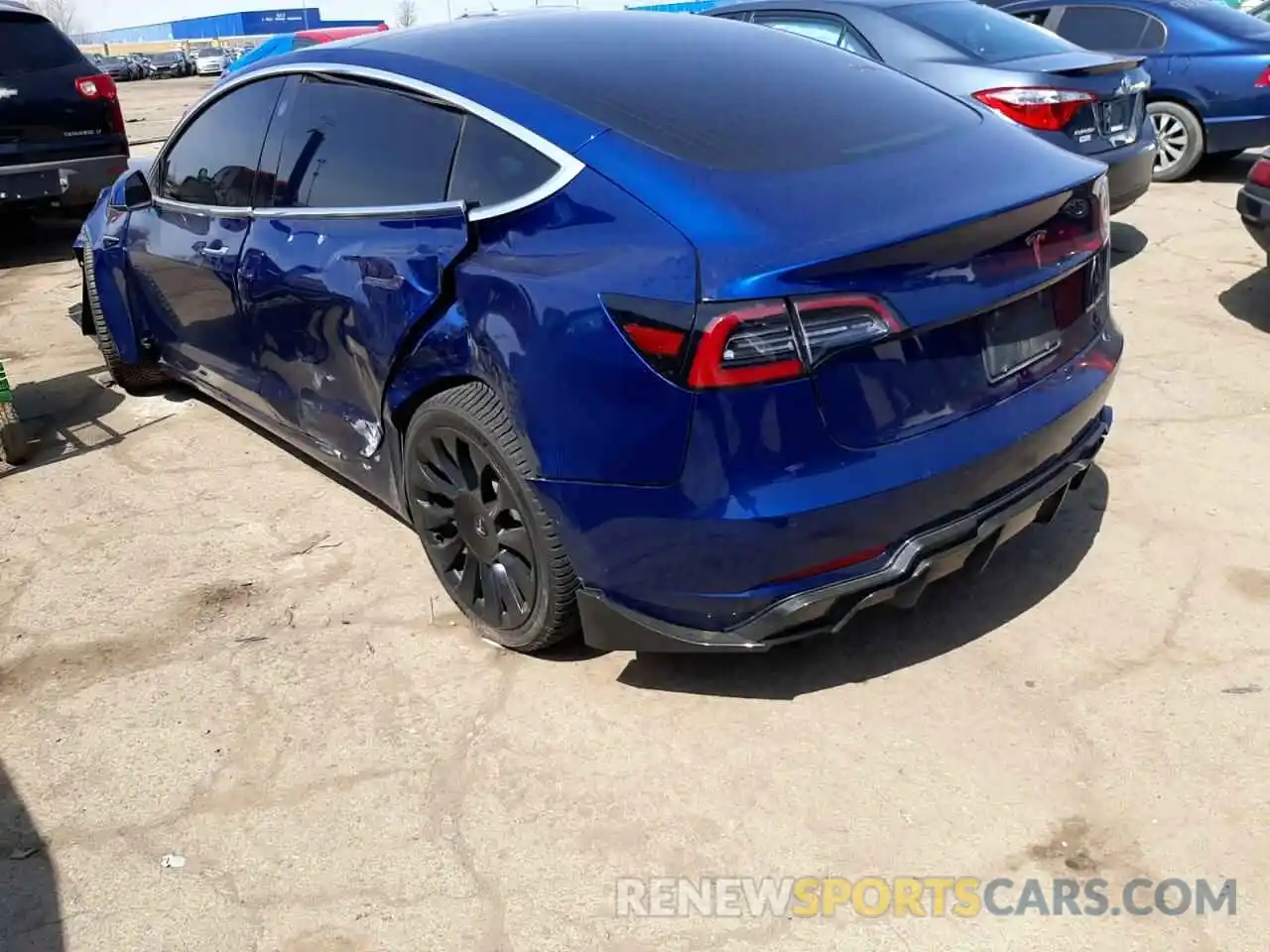 3 Photograph of a damaged car 5YJ3E1EB6KF433194 TESLA MODEL 3 2019