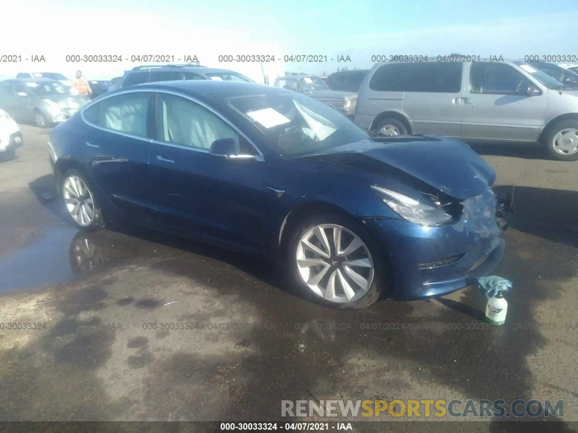 1 Photograph of a damaged car 5YJ3E1EB6KF437052 TESLA MODEL 3 2019