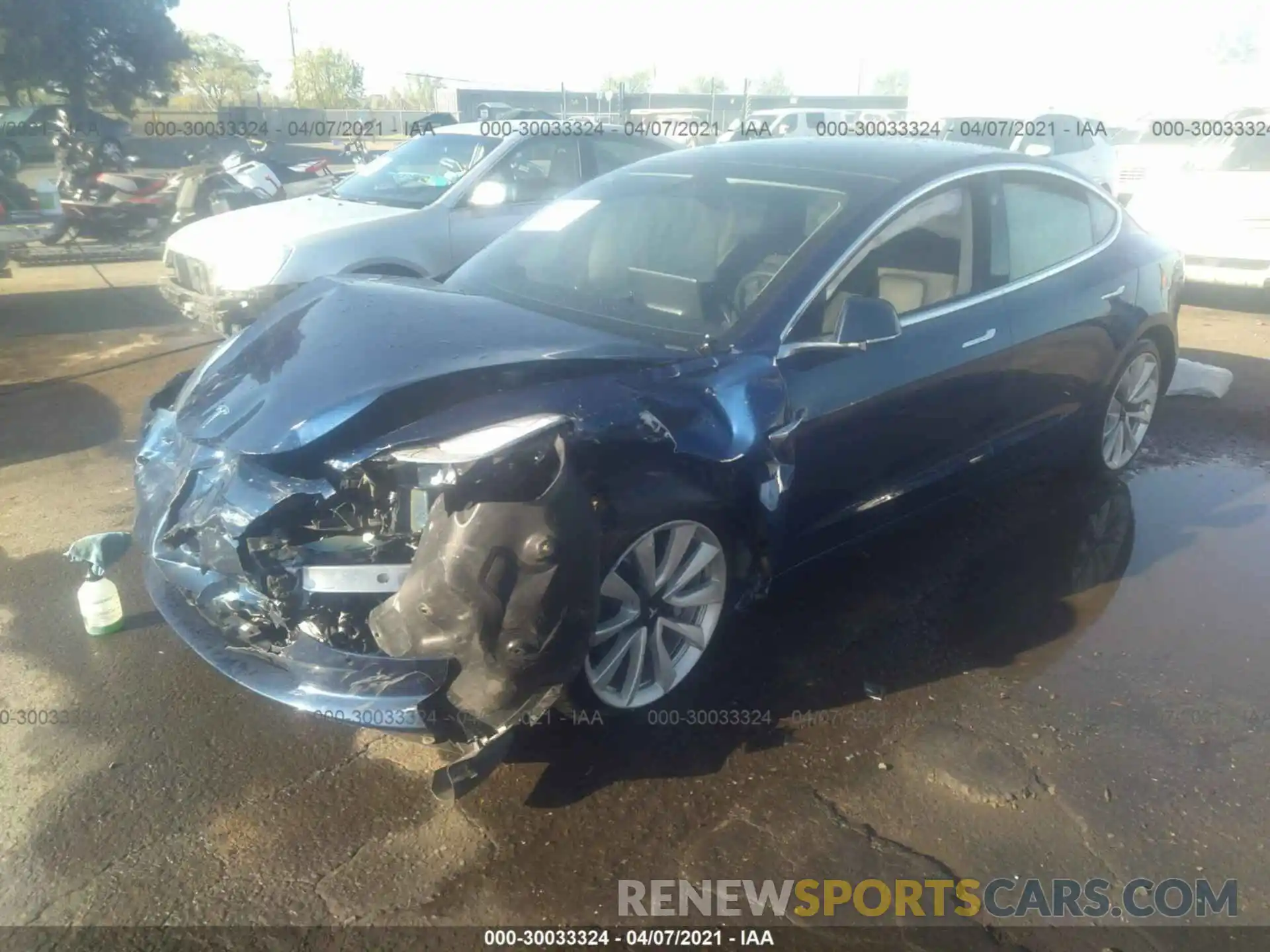 2 Photograph of a damaged car 5YJ3E1EB6KF437052 TESLA MODEL 3 2019