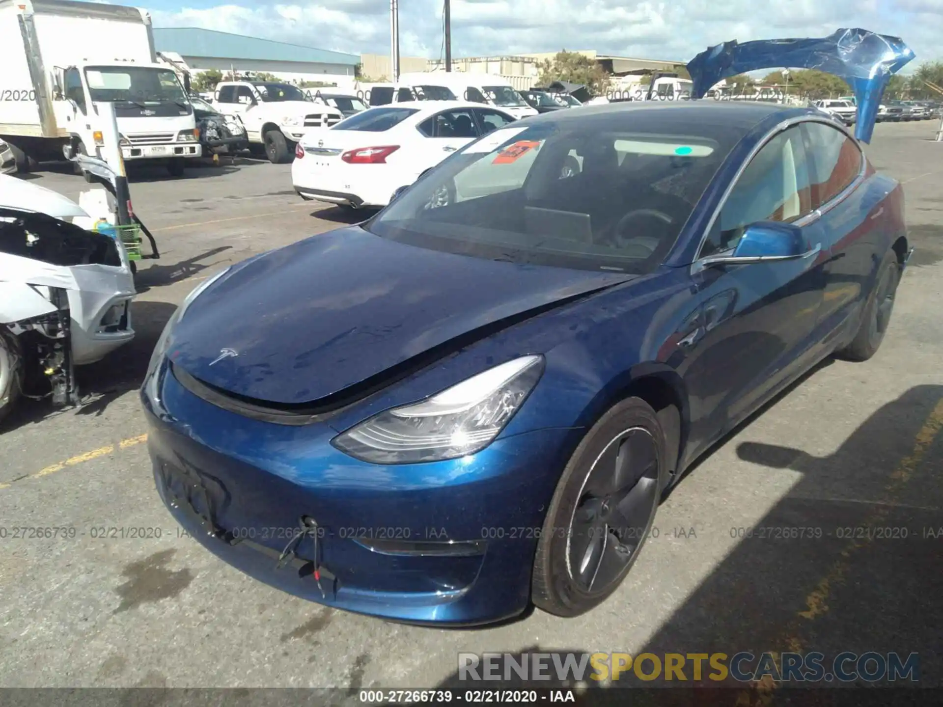 2 Photograph of a damaged car 5YJ3E1EB6KF437343 TESLA MODEL 3 2019