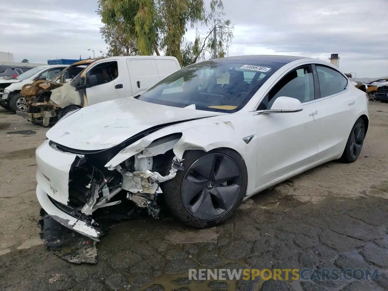2 Photograph of a damaged car 5YJ3E1EB6KF437438 TESLA MODEL 3 2019