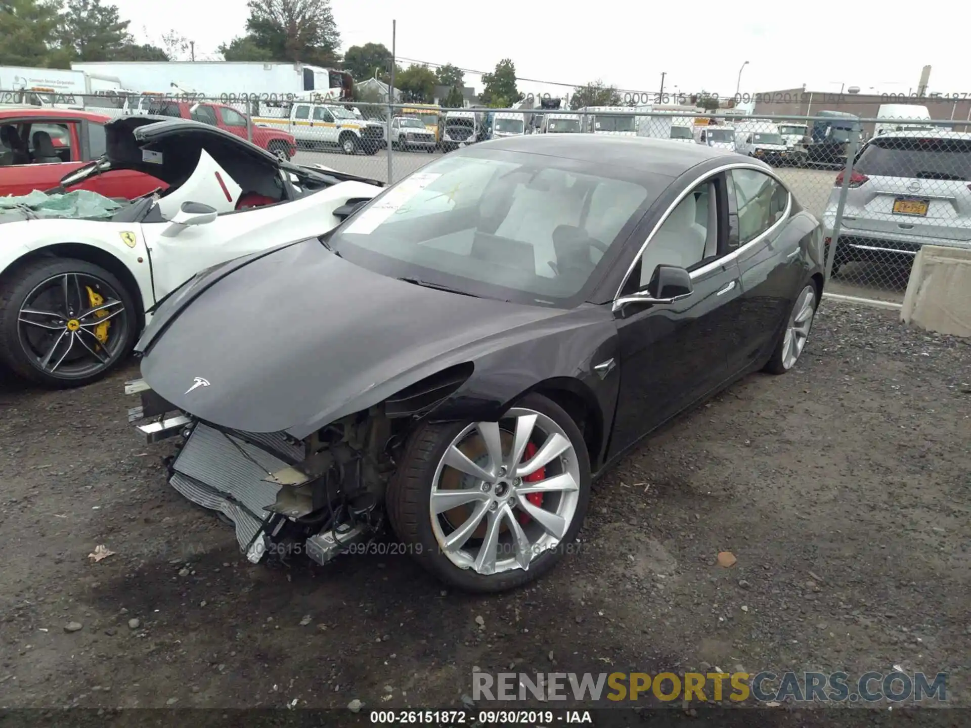 2 Photograph of a damaged car 5YJ3E1EB6KF438833 TESLA MODEL 3 2019