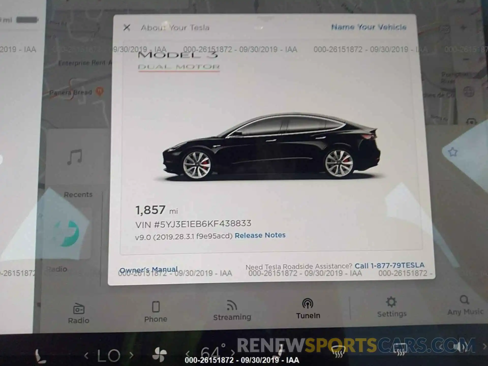 7 Фотография поврежденного автомобиля 5YJ3E1EB6KF438833 TESLA MODEL 3 2019