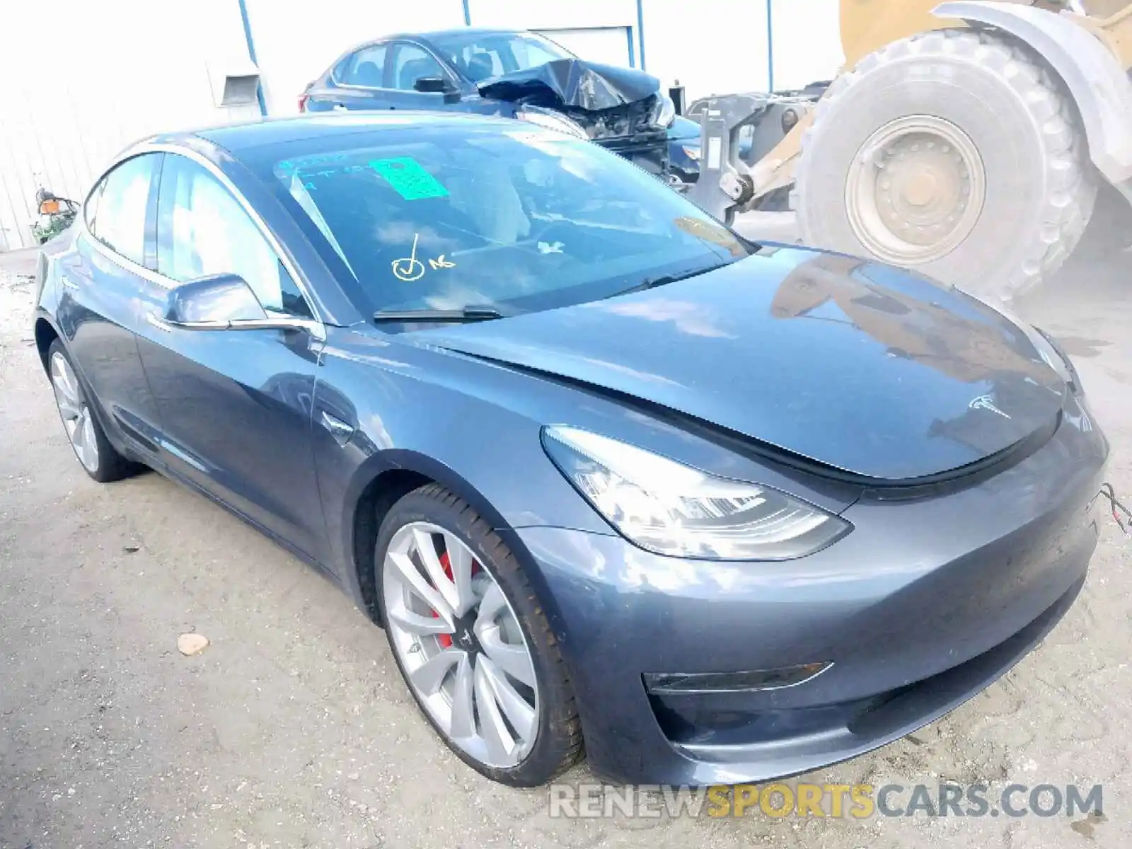 1 Photograph of a damaged car 5YJ3E1EB6KF440808 TESLA MODEL 3 2019