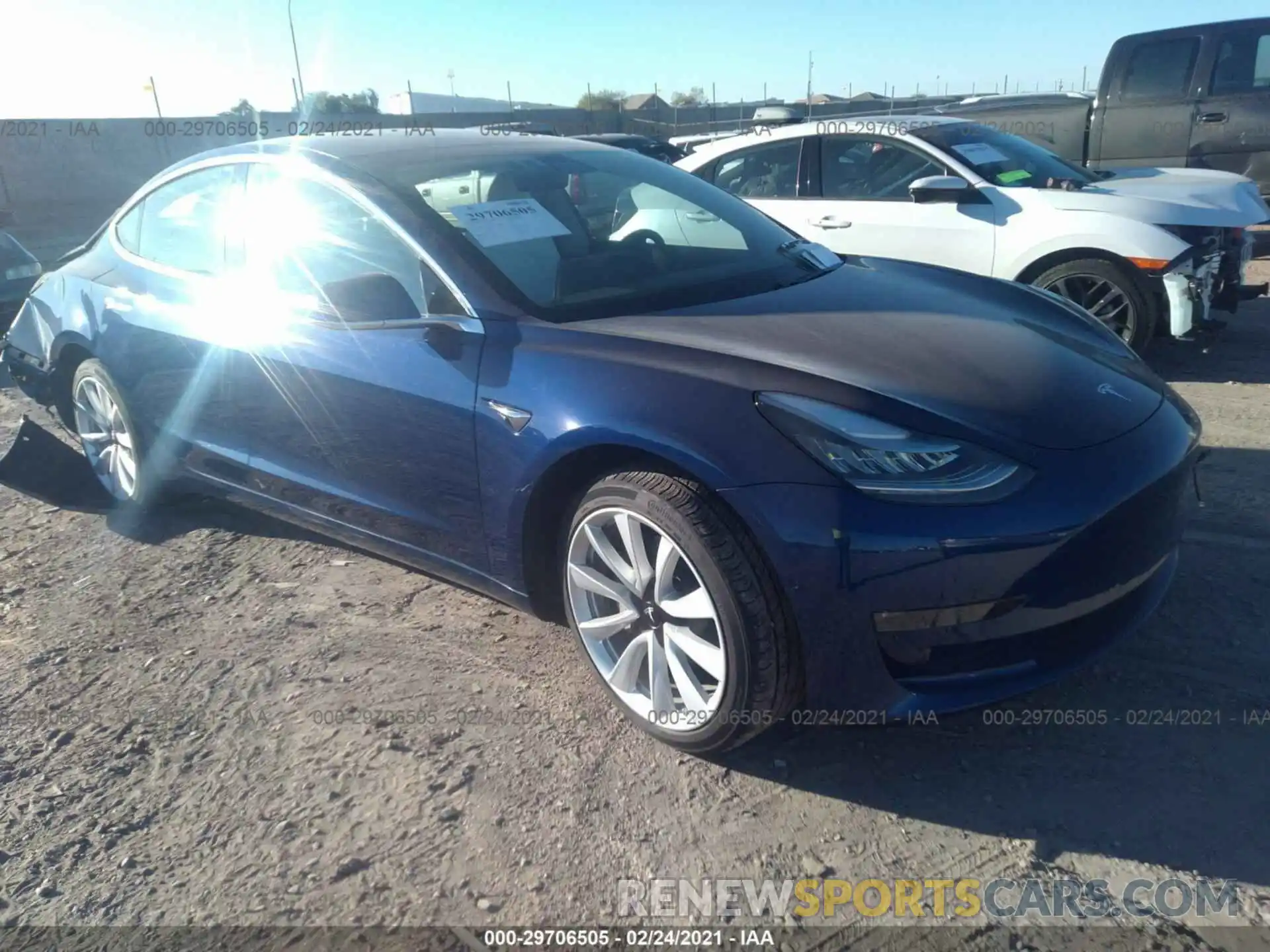 1 Photograph of a damaged car 5YJ3E1EB6KF450917 TESLA MODEL 3 2019