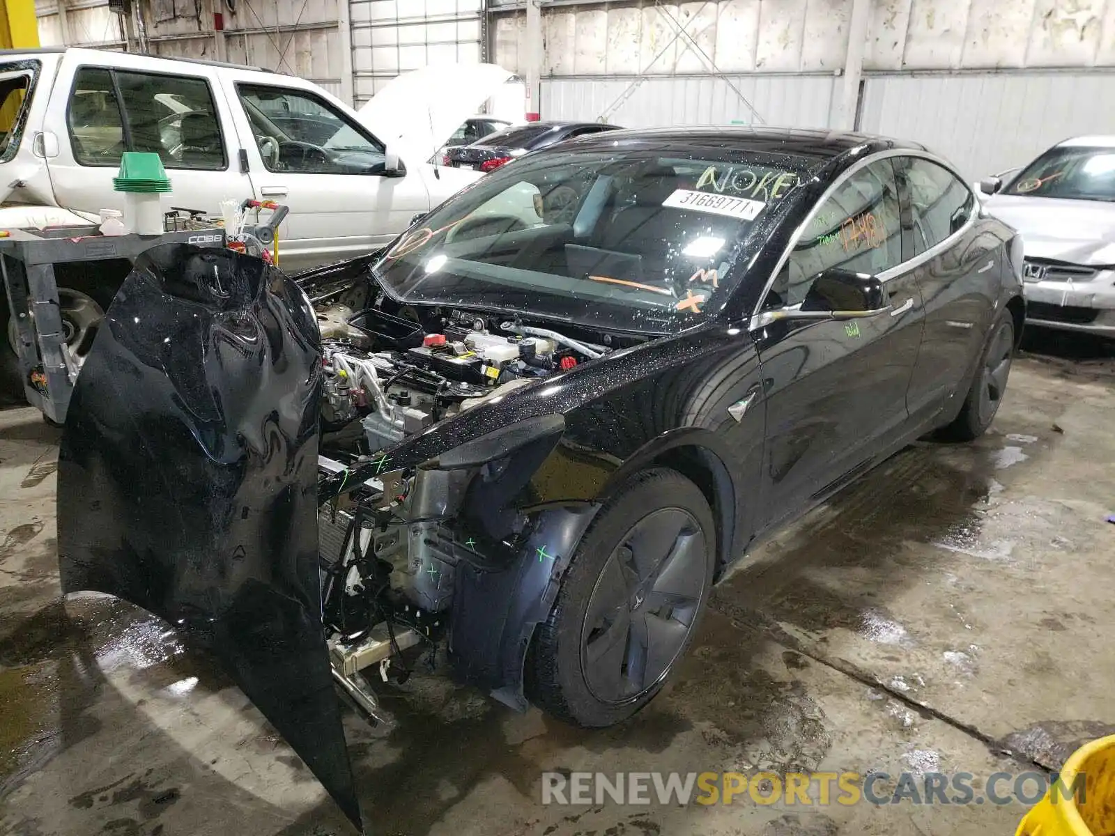 2 Photograph of a damaged car 5YJ3E1EB6KF451629 TESLA MODEL 3 2019