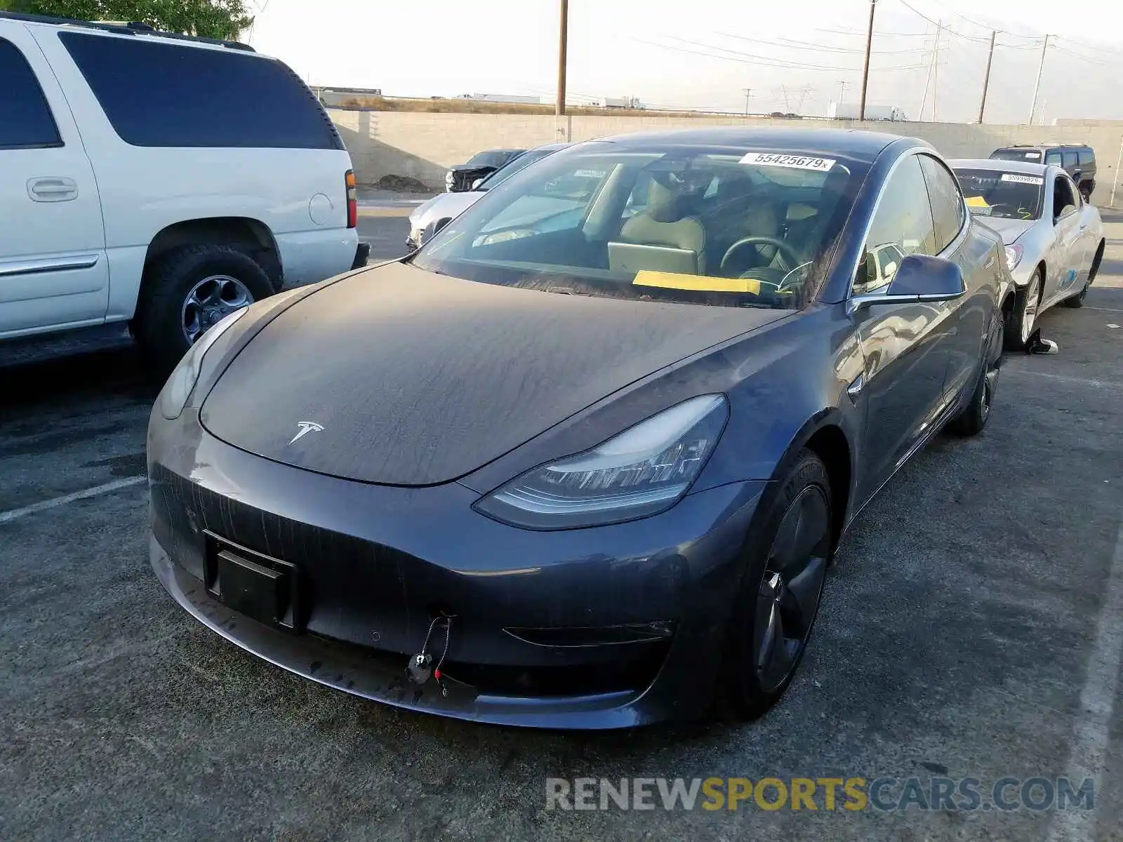 2 Photograph of a damaged car 5YJ3E1EB6KF453252 TESLA MODEL 3 2019