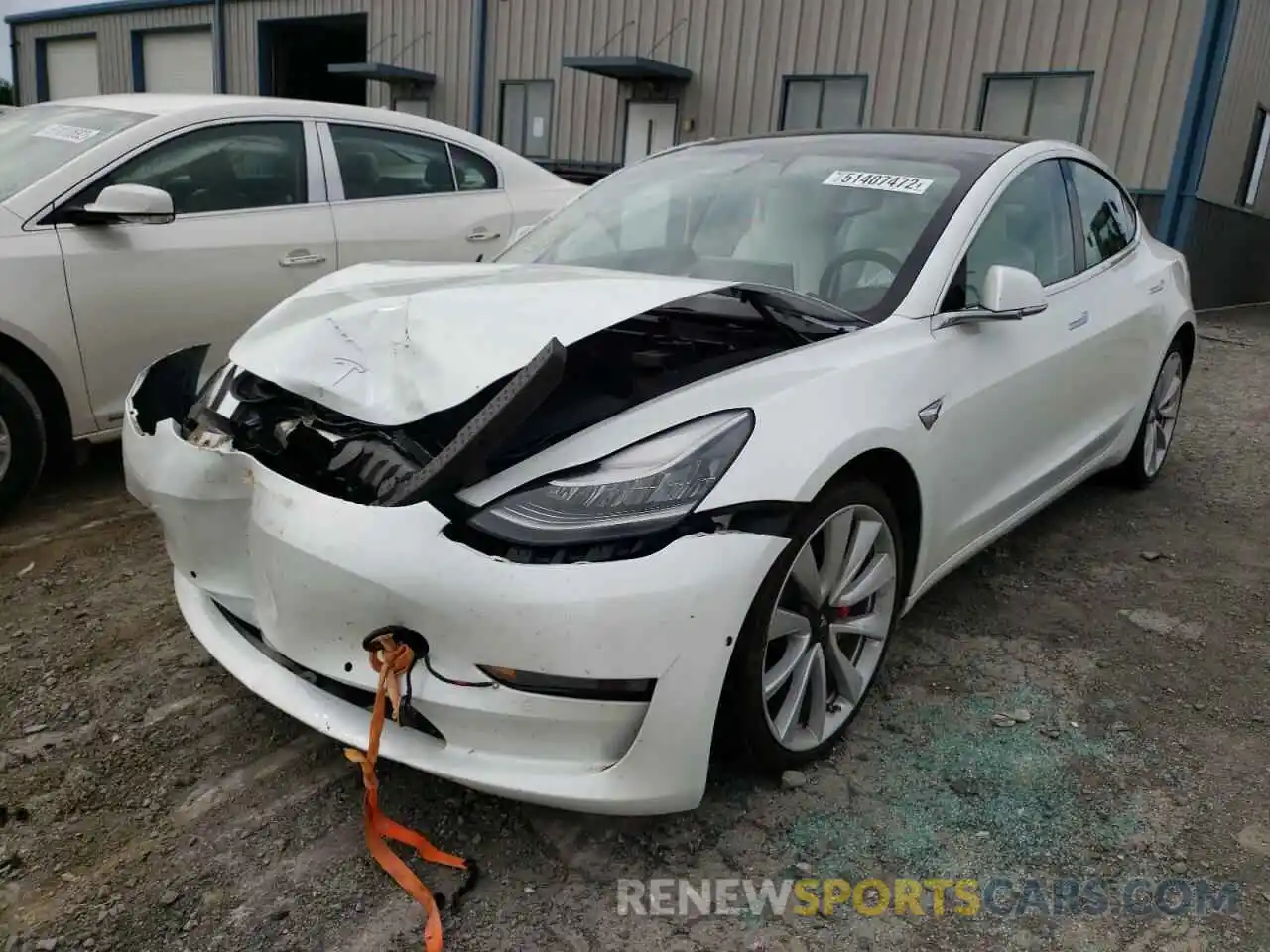 2 Photograph of a damaged car 5YJ3E1EB6KF470083 TESLA MODEL 3 2019