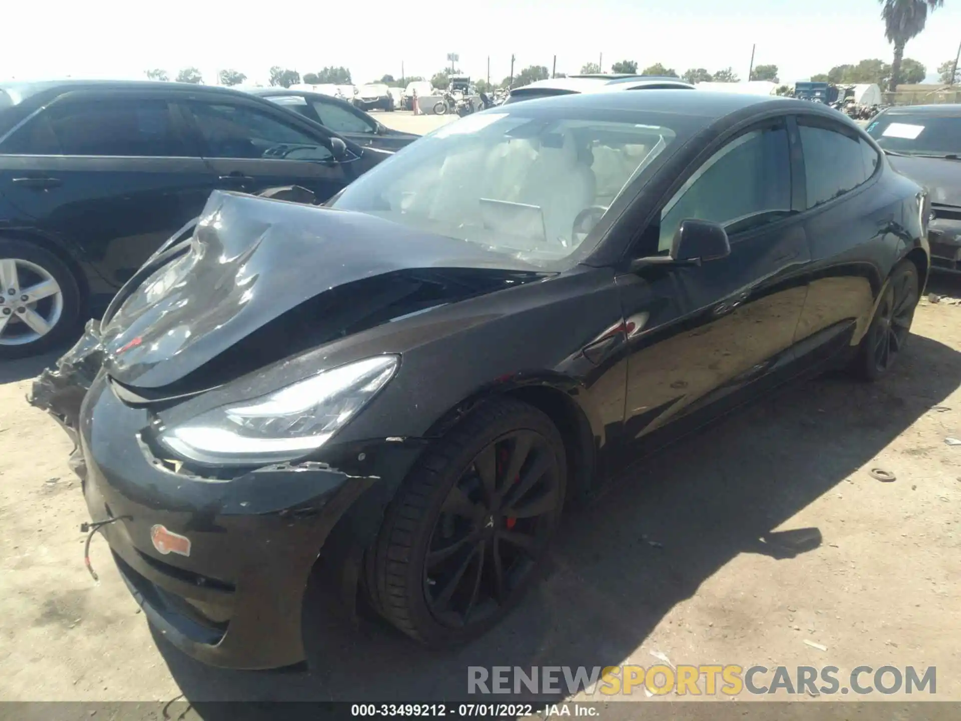 2 Photograph of a damaged car 5YJ3E1EB6KF498014 TESLA MODEL 3 2019