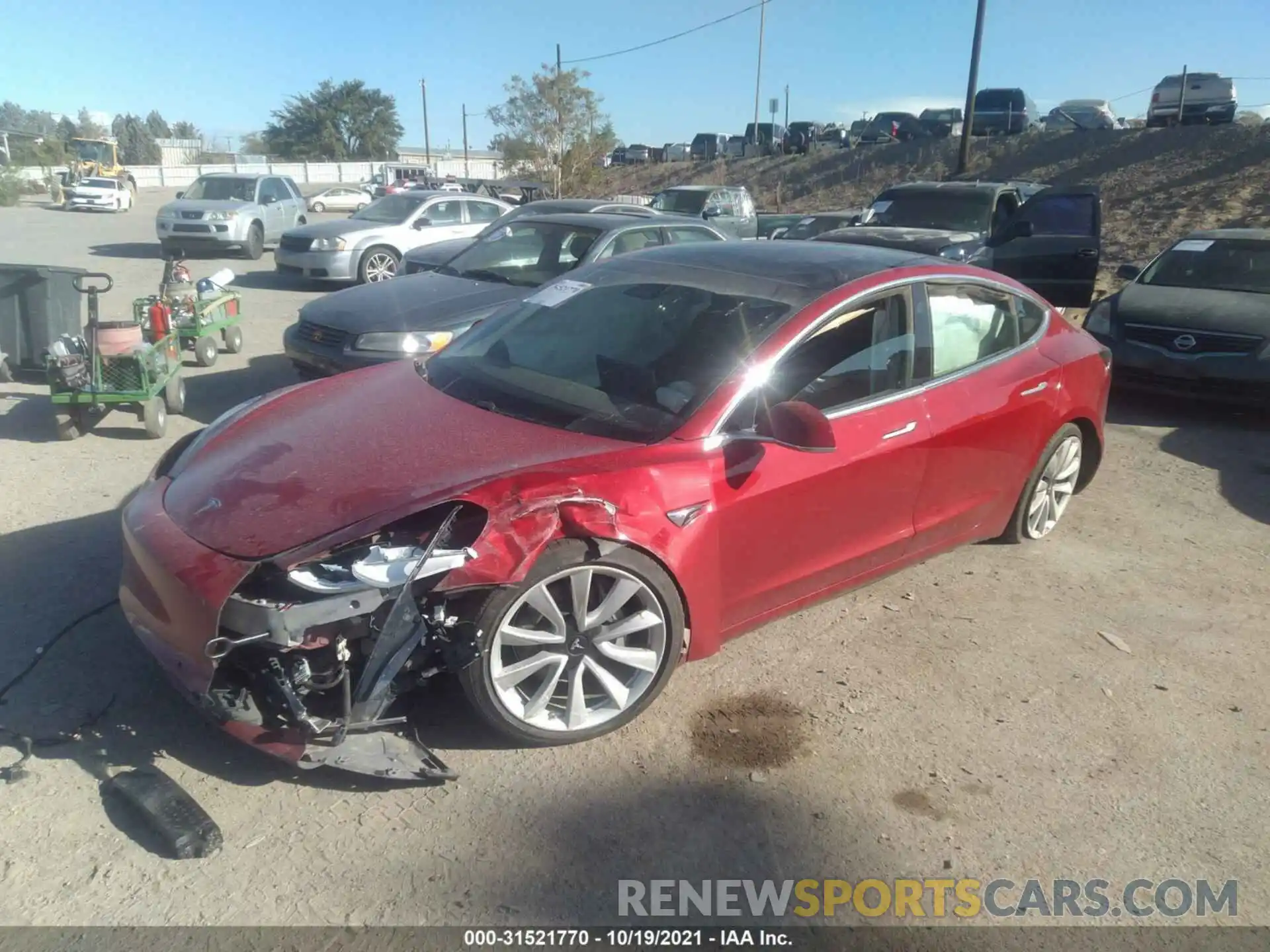 2 Photograph of a damaged car 5YJ3E1EB7KF192116 TESLA MODEL 3 2019