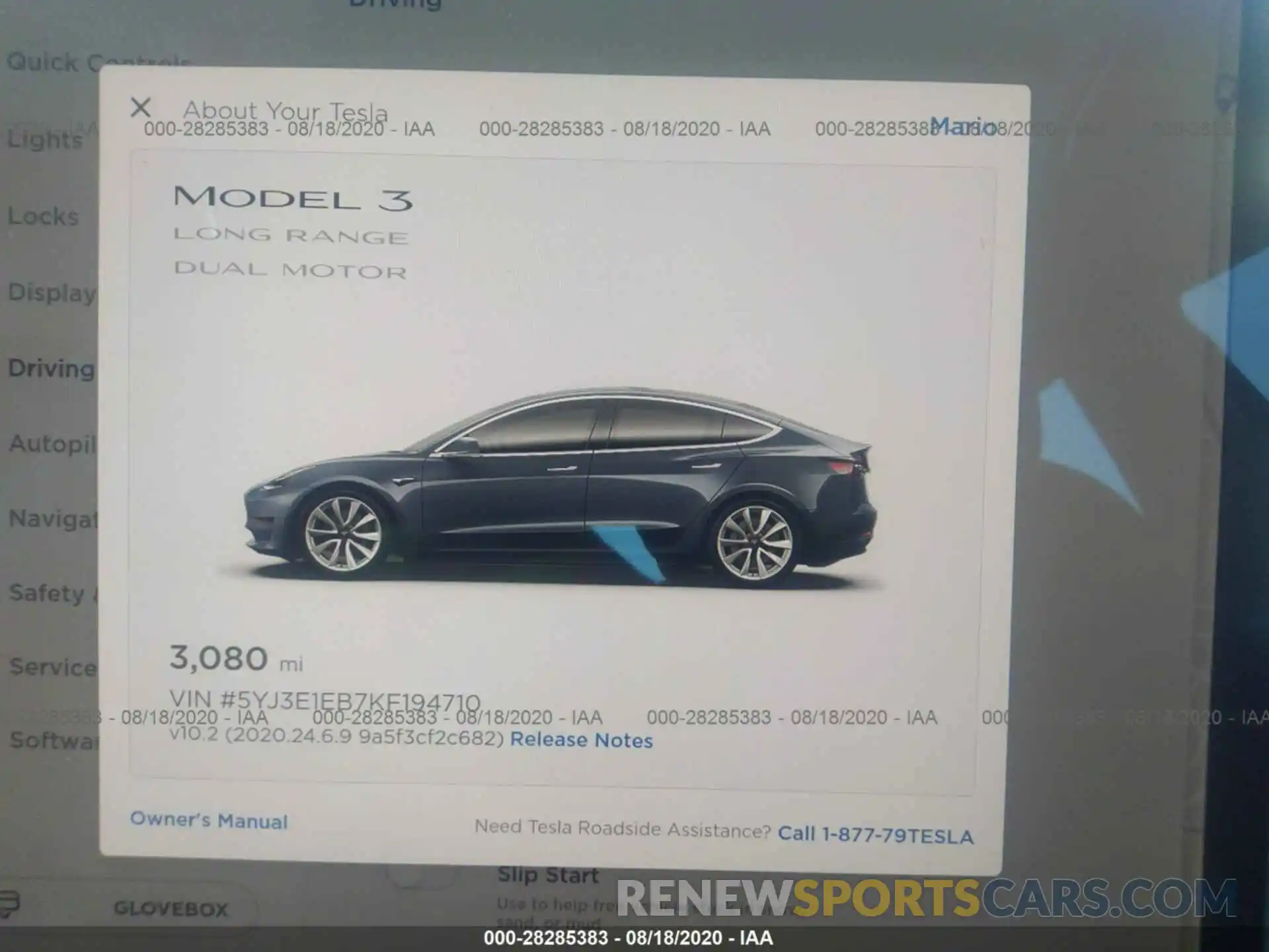 7 Photograph of a damaged car 5YJ3E1EB7KF194710 TESLA MODEL 3 2019