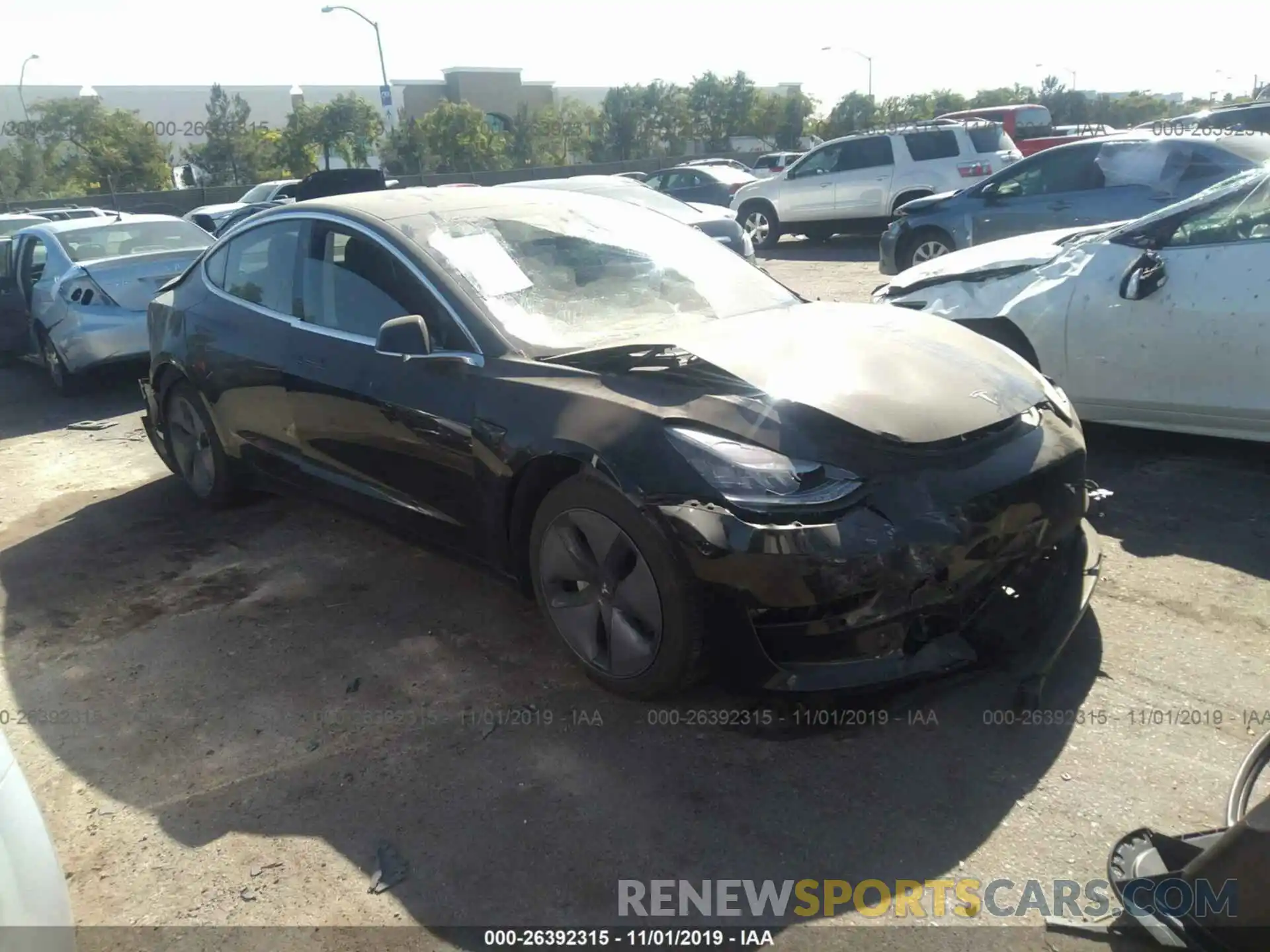 1 Photograph of a damaged car 5YJ3E1EB7KF208685 TESLA MODEL 3 2019