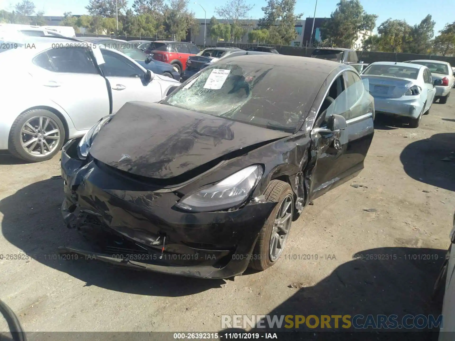 2 Photograph of a damaged car 5YJ3E1EB7KF208685 TESLA MODEL 3 2019