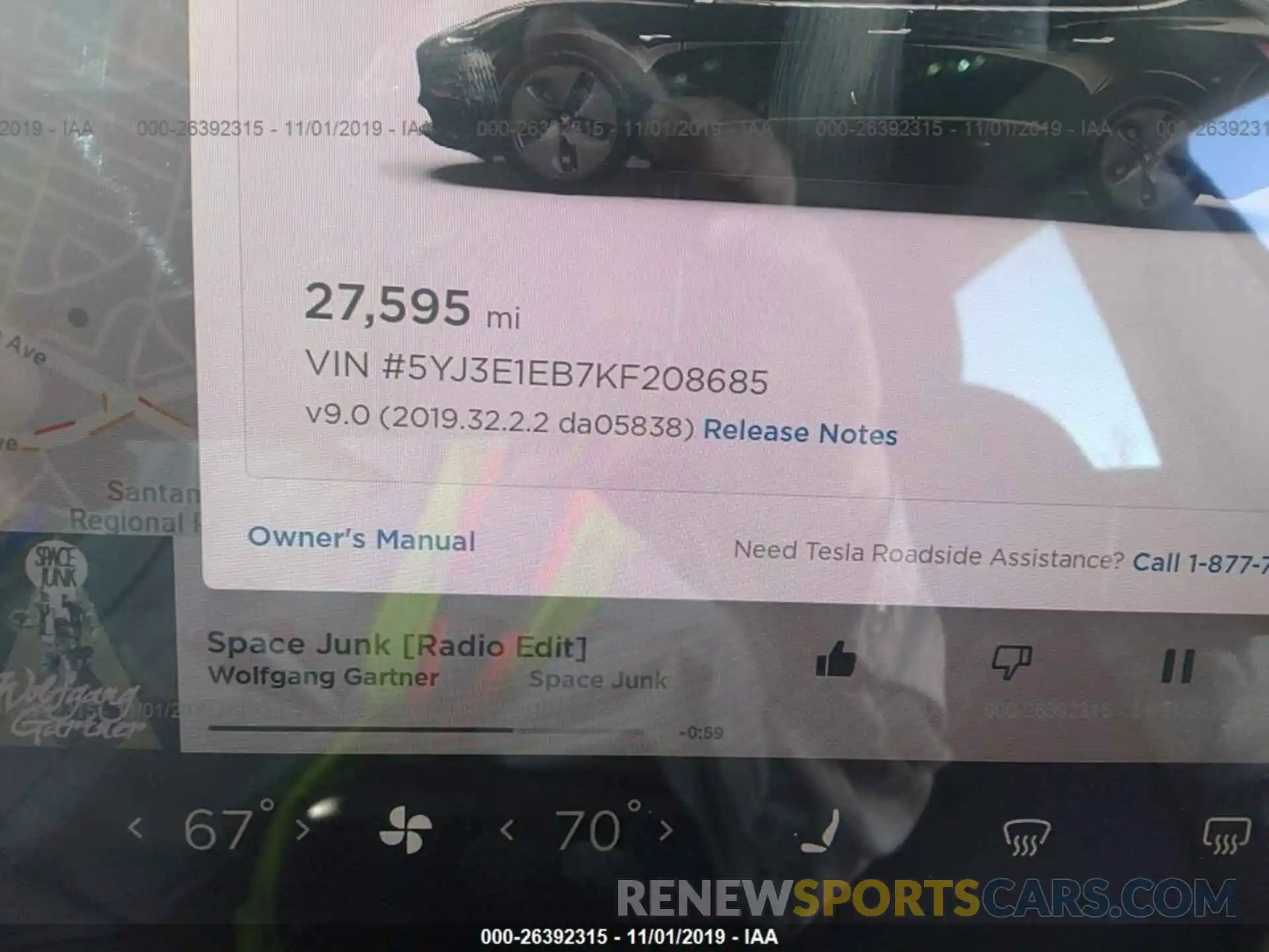 7 Photograph of a damaged car 5YJ3E1EB7KF208685 TESLA MODEL 3 2019