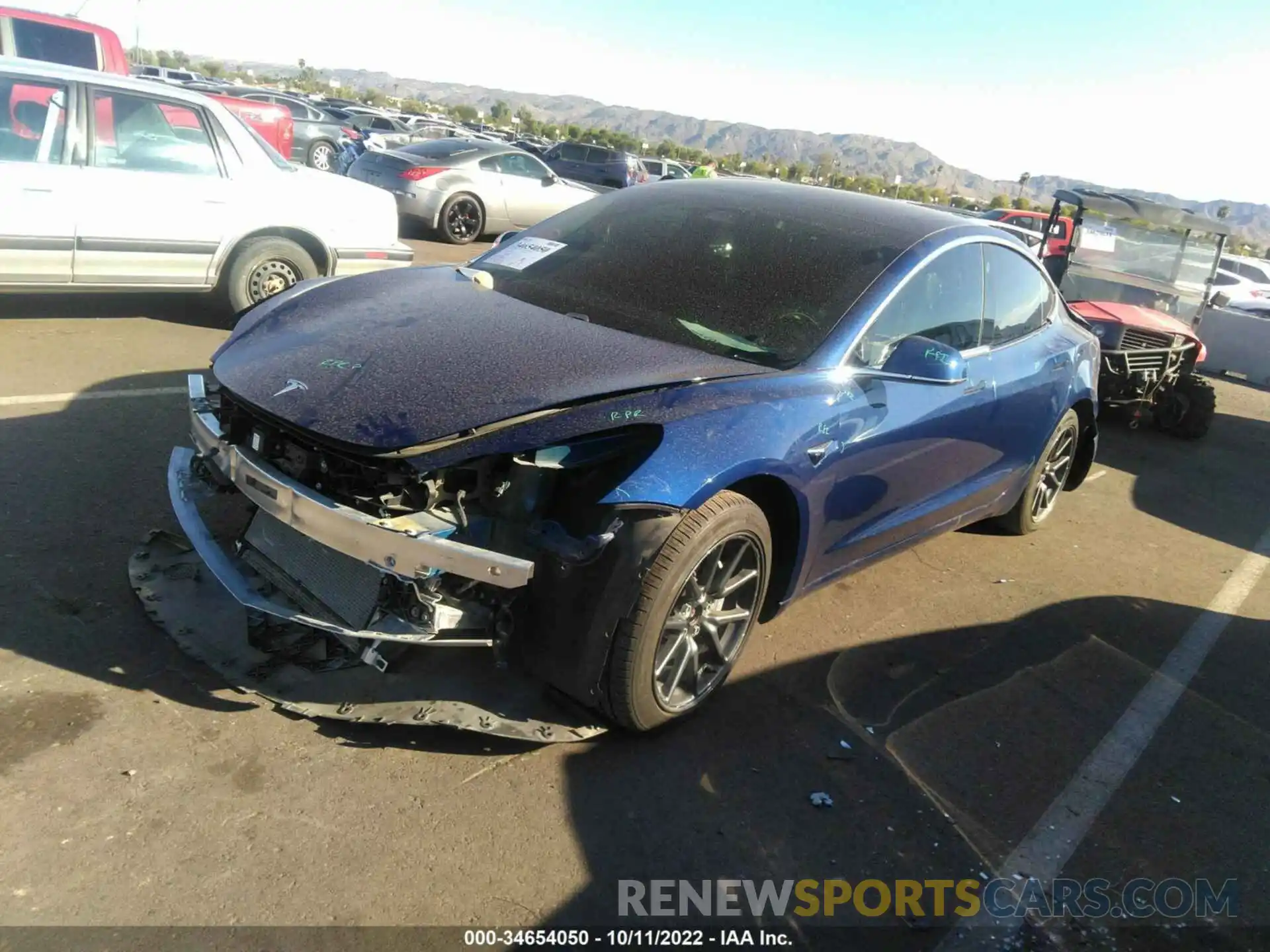 2 Photograph of a damaged car 5YJ3E1EB7KF211036 TESLA MODEL 3 2019