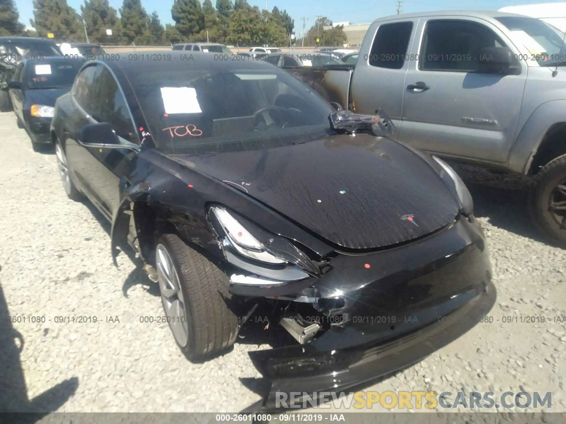 1 Photograph of a damaged car 5YJ3E1EB7KF212106 TESLA MODEL 3 2019