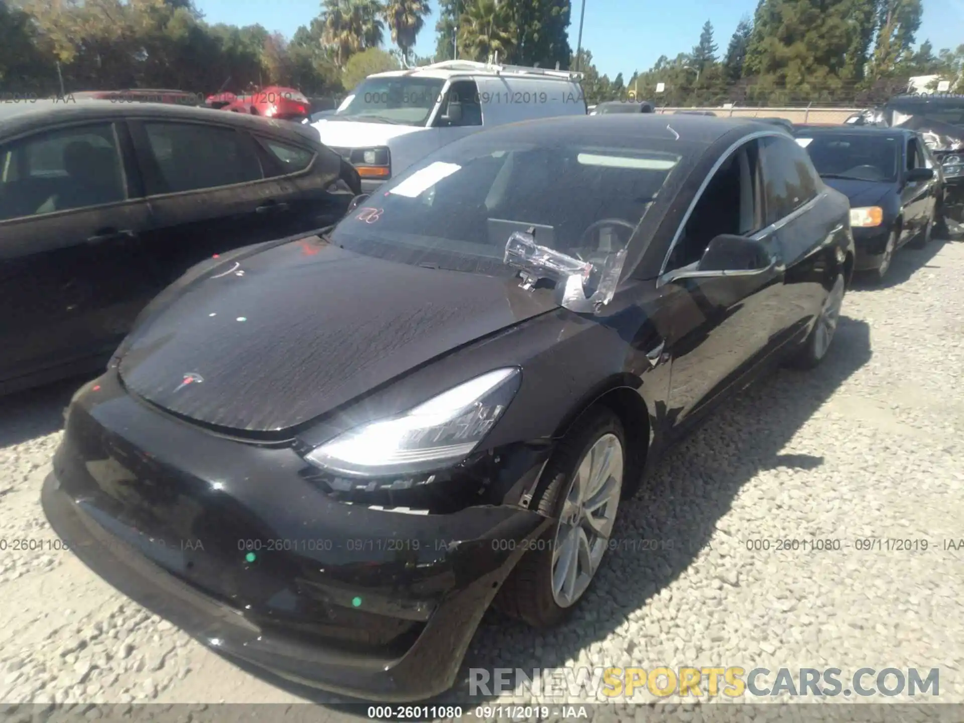 2 Photograph of a damaged car 5YJ3E1EB7KF212106 TESLA MODEL 3 2019