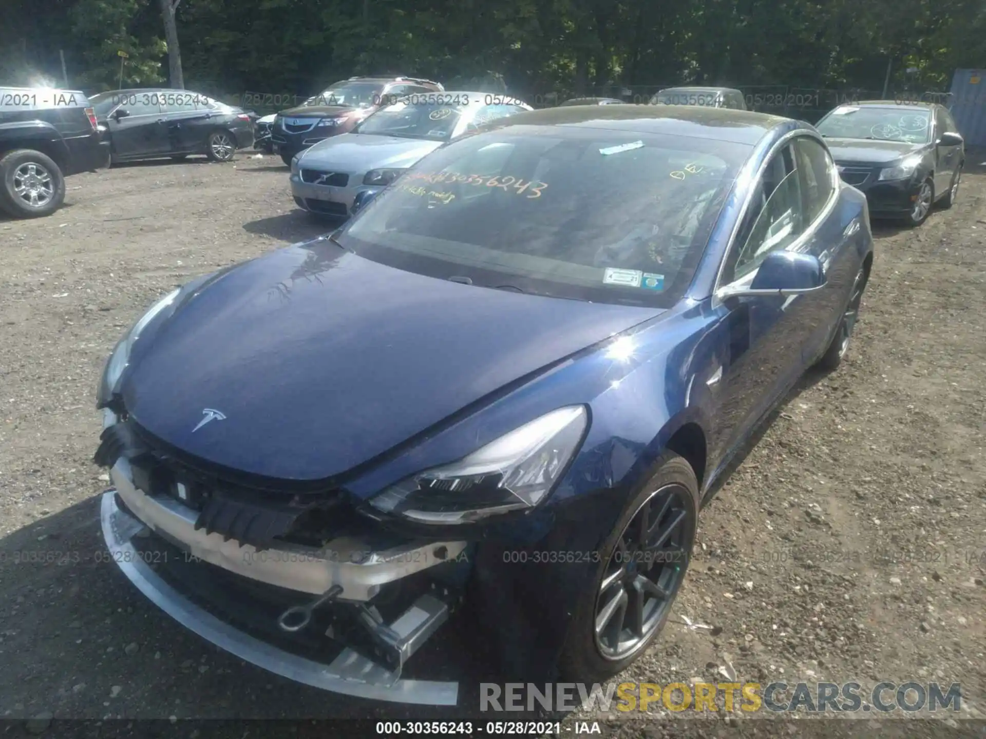 2 Photograph of a damaged car 5YJ3E1EB7KF361499 TESLA MODEL 3 2019