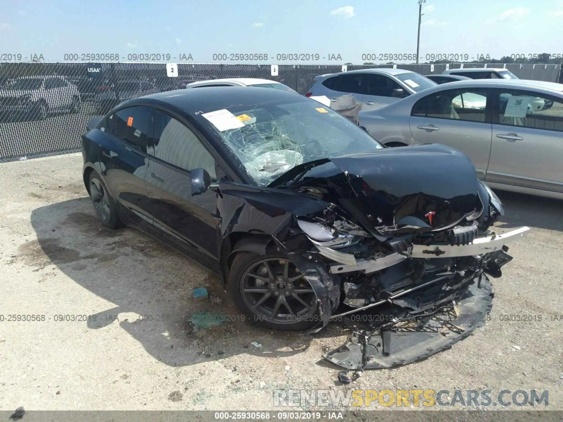 1 Photograph of a damaged car 5YJ3E1EB7KF365259 TESLA MODEL 3 2019