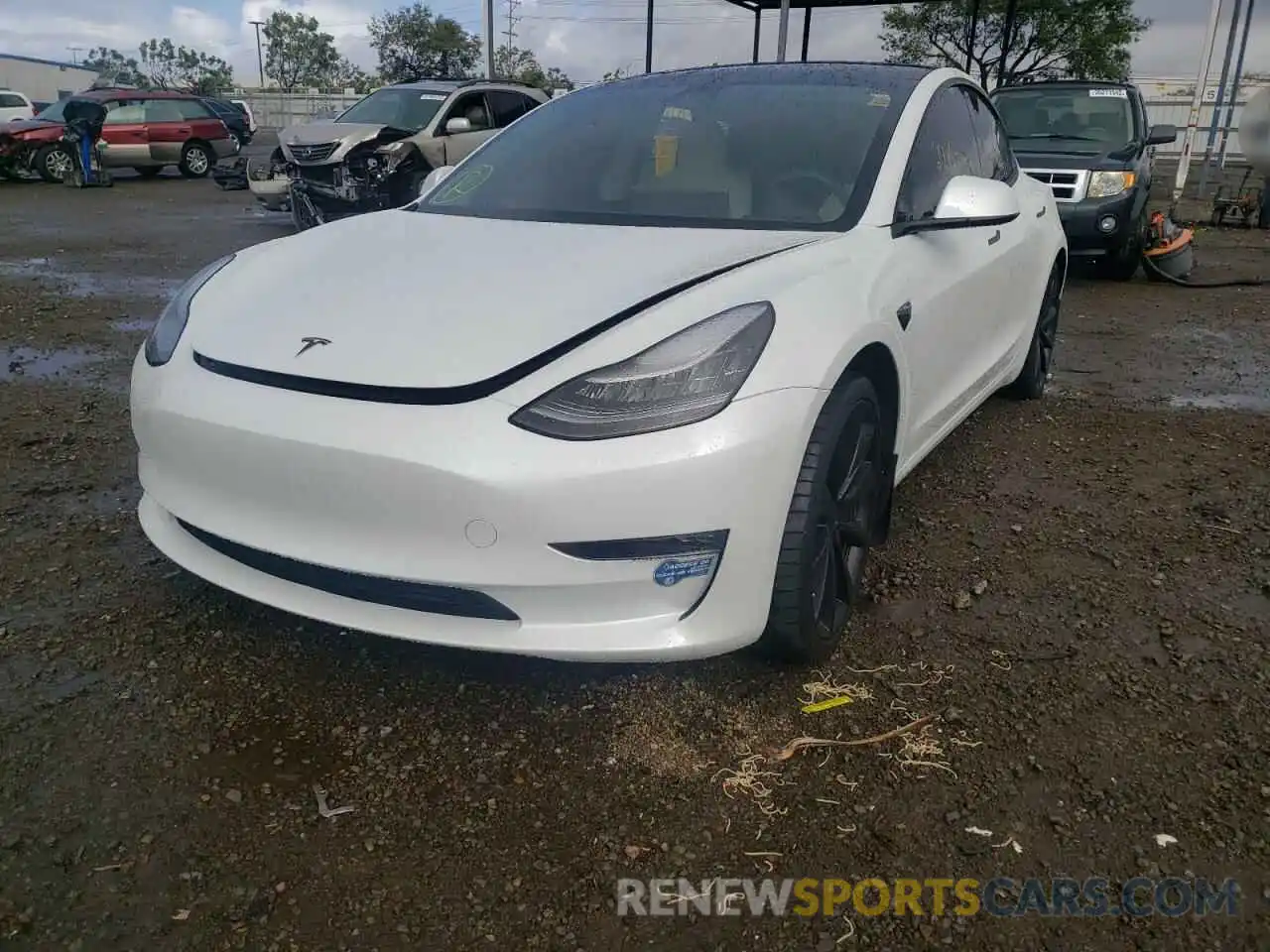 2 Photograph of a damaged car 5YJ3E1EB7KF368050 TESLA MODEL 3 2019