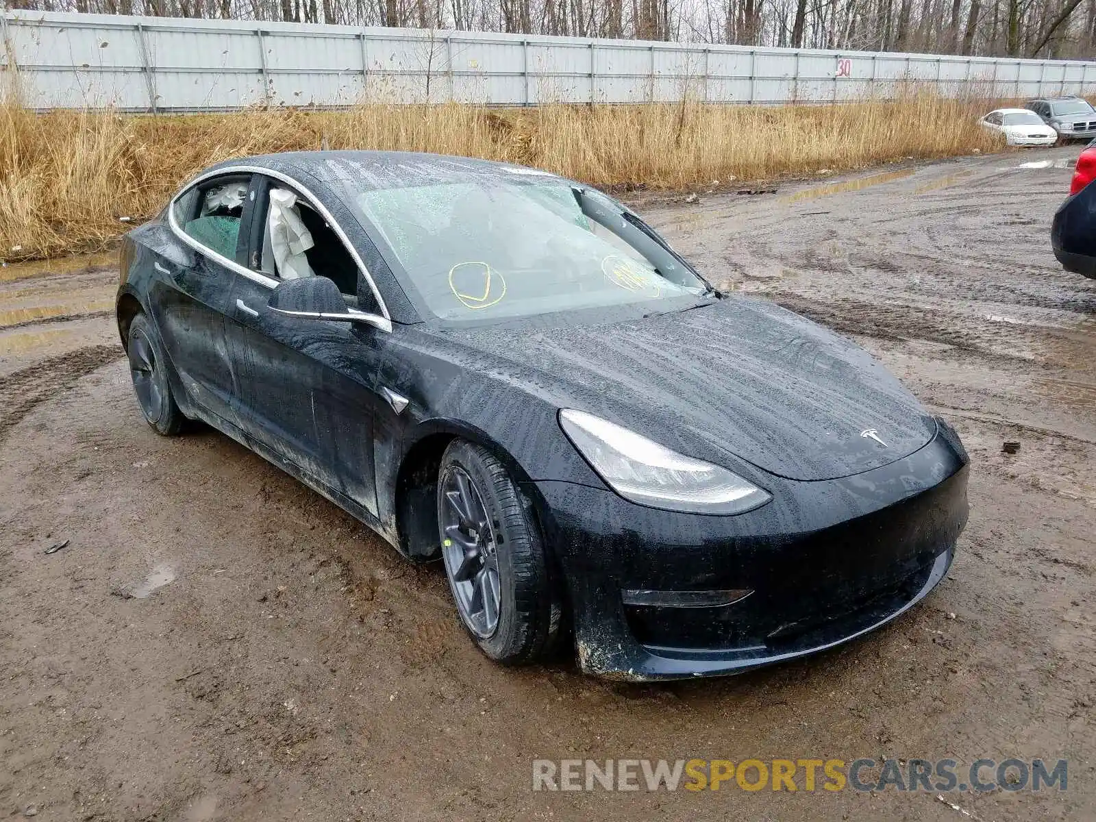 1 Photograph of a damaged car 5YJ3E1EB7KF384507 TESLA MODEL 3 2019