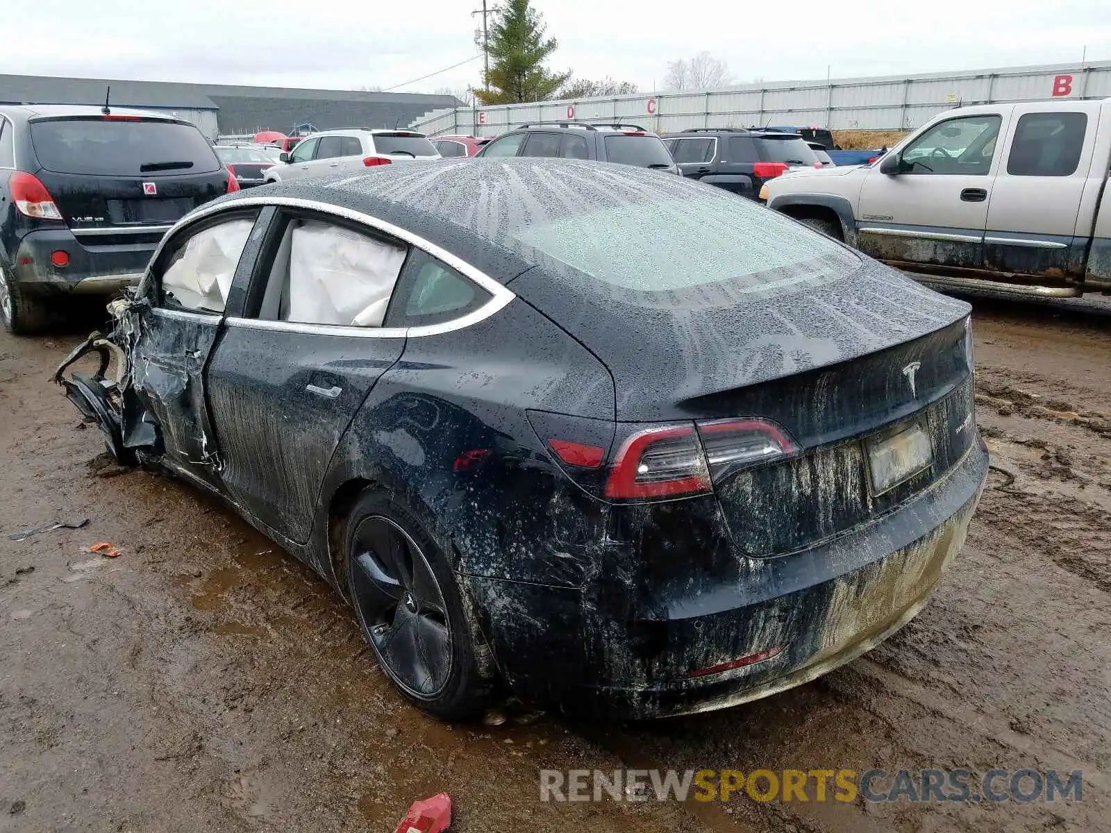 3 Photograph of a damaged car 5YJ3E1EB7KF384507 TESLA MODEL 3 2019