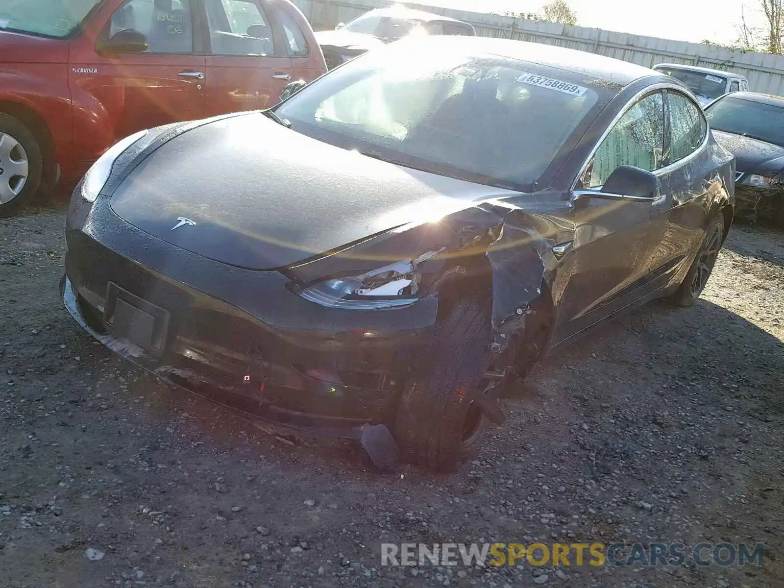 2 Photograph of a damaged car 5YJ3E1EB7KF385480 TESLA MODEL 3 2019