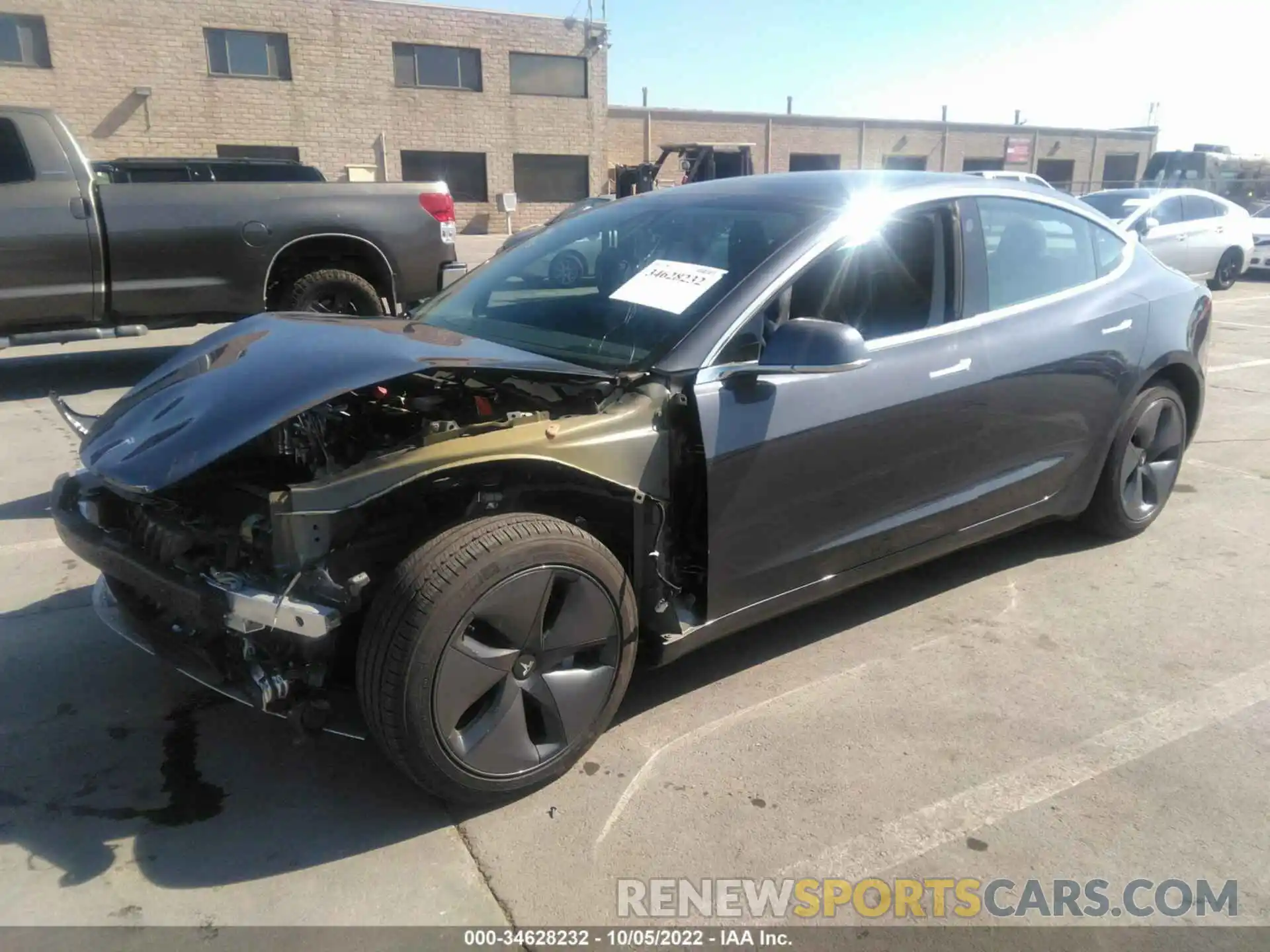 2 Photograph of a damaged car 5YJ3E1EB7KF386726 TESLA MODEL 3 2019