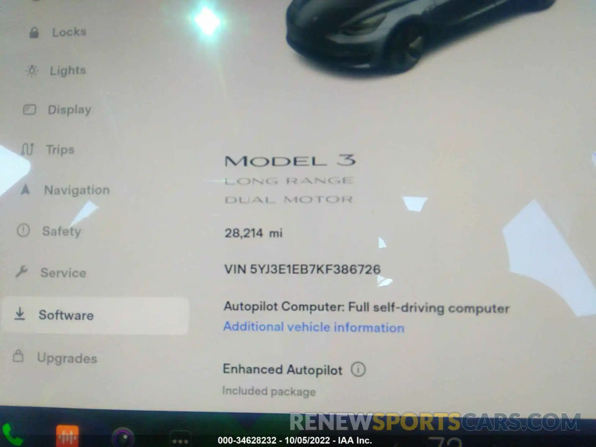 7 Photograph of a damaged car 5YJ3E1EB7KF386726 TESLA MODEL 3 2019