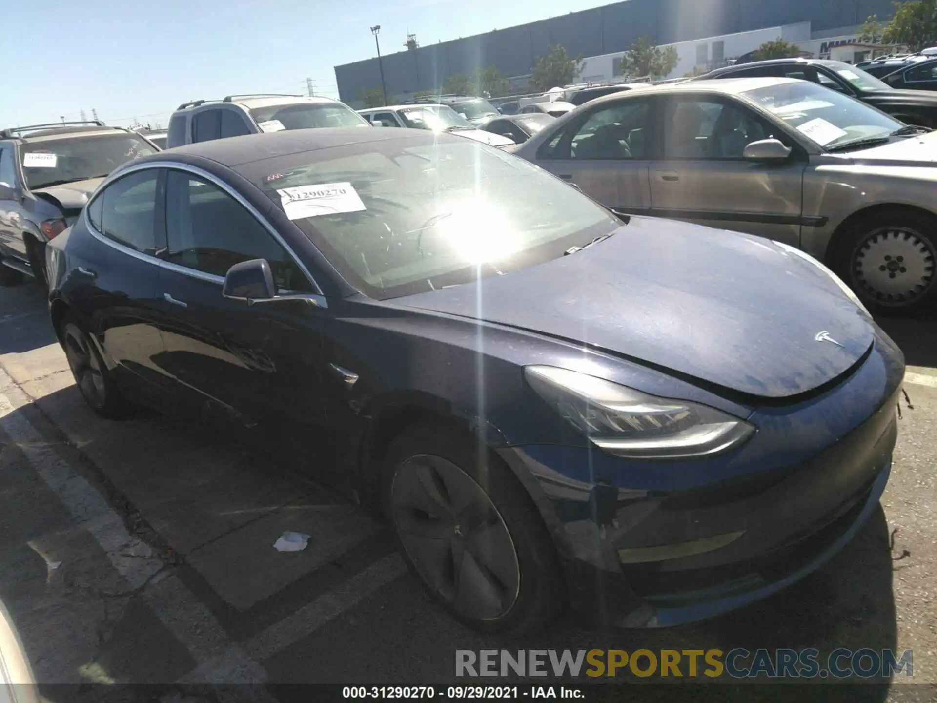 1 Photograph of a damaged car 5YJ3E1EB7KF387858 TESLA MODEL 3 2019