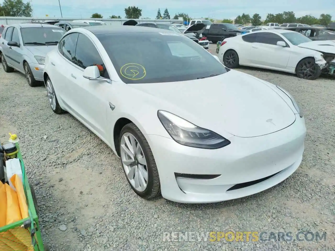 1 Photograph of a damaged car 5YJ3E1EB7KF390341 TESLA MODEL 3 2019