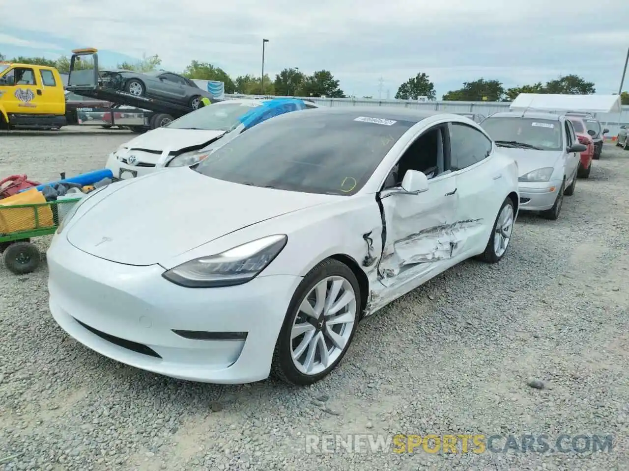 2 Photograph of a damaged car 5YJ3E1EB7KF390341 TESLA MODEL 3 2019