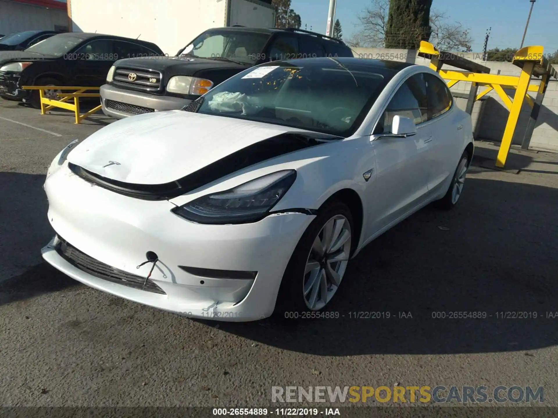 2 Photograph of a damaged car 5YJ3E1EB7KF390422 TESLA MODEL 3 2019