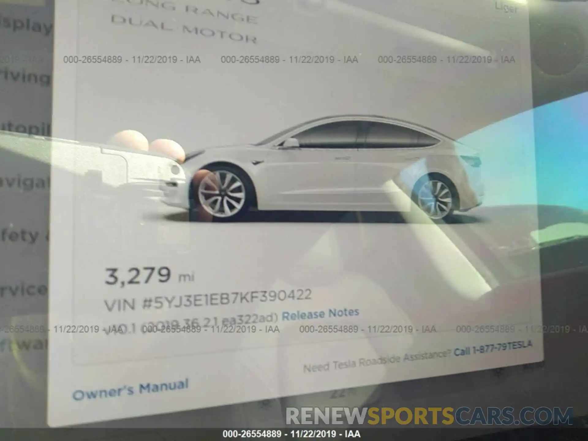 7 Photograph of a damaged car 5YJ3E1EB7KF390422 TESLA MODEL 3 2019