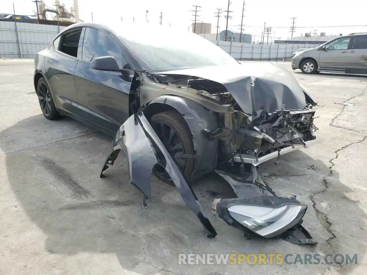 1 Photograph of a damaged car 5YJ3E1EB7KF390601 TESLA MODEL 3 2019